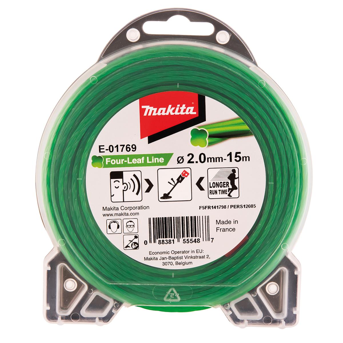 Makita replacement trimmer line, Four-Leaf, 2.0mm x 15m, E-01769