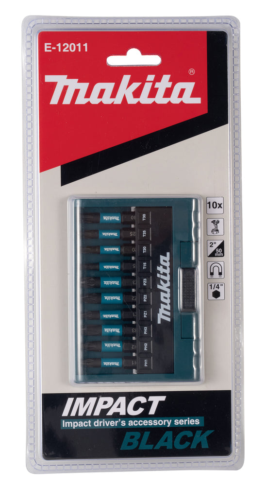 Makita Bit-Sortiment Bit-Set Satz 10tlg. PH/PZ/T 50mm Impact Black