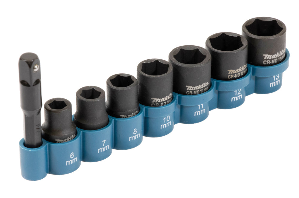 Makita socket set impact socket impact sockets 1/4'' with adapter 6-13mm 8pcs.