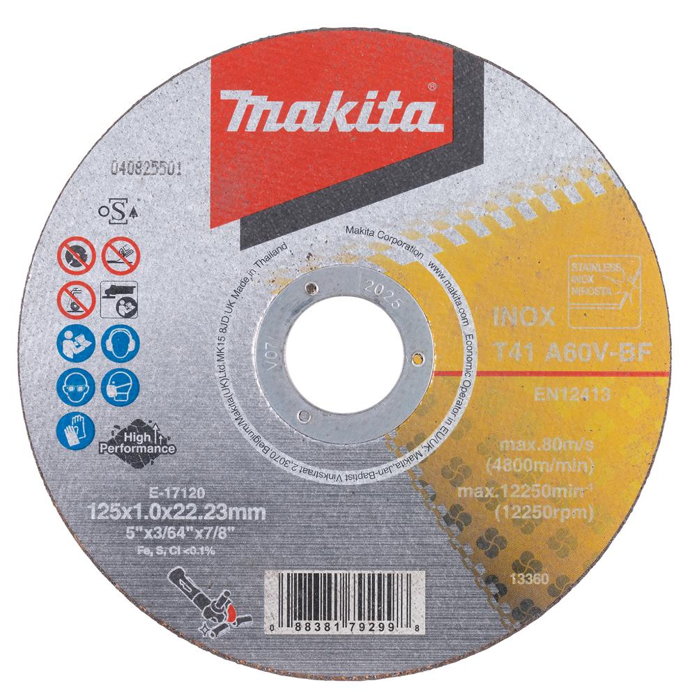 Makita Trennscheiben 12x 125mm 1mm INOX Metall Edelstahl E-17120-12