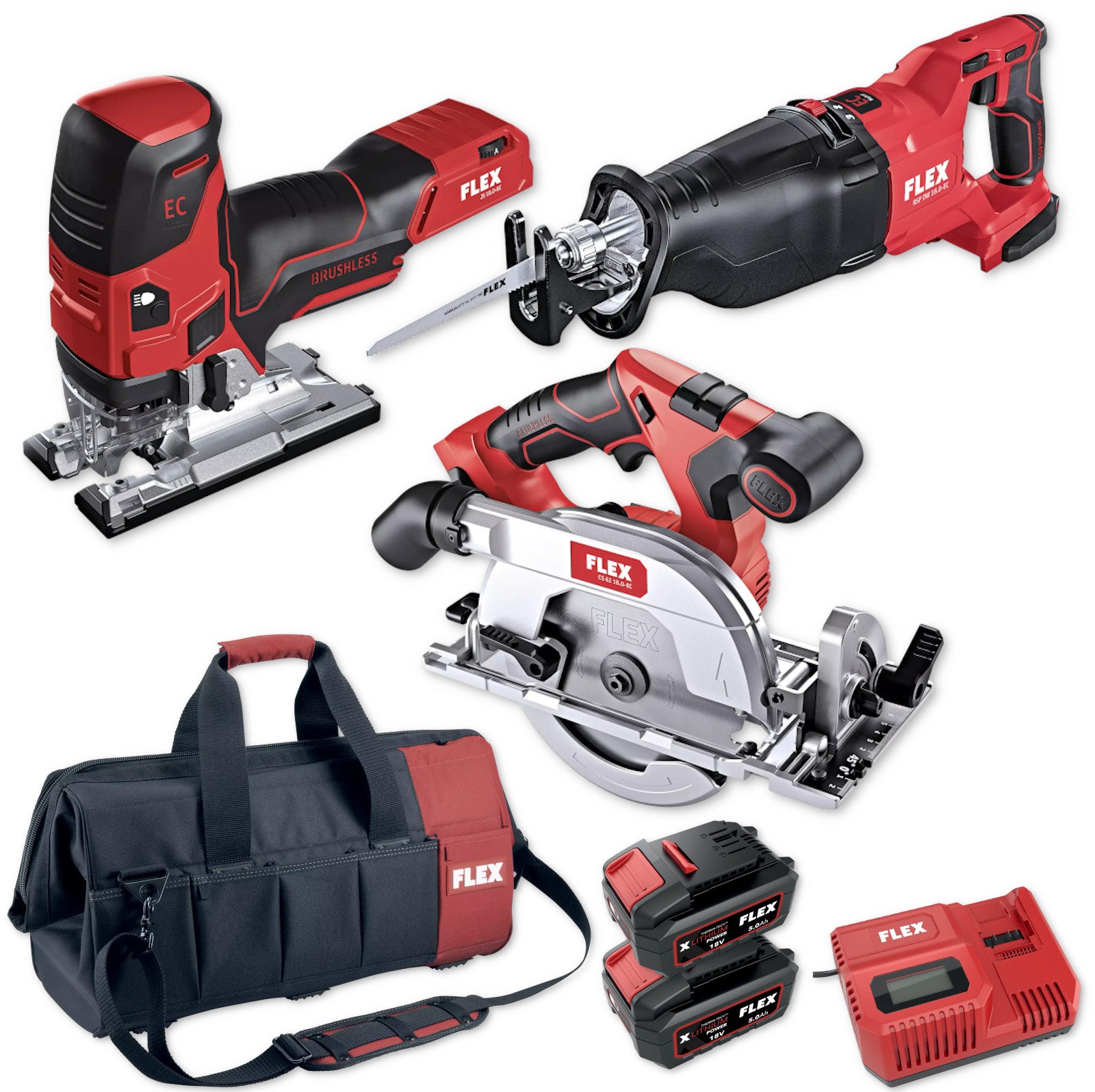 FLEX Akku-Combo Set XL2 18V Säbelsäge Stichsäge Handkreissäge