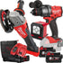Milwaukee Akku-Set 18V Schlagbohrschrauber Winkelschleifer LED FPD3 FSAG125 PAL
