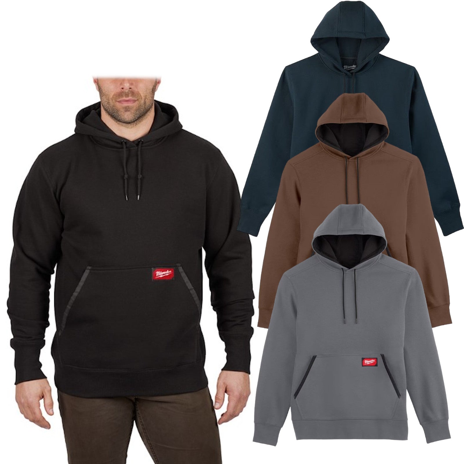 Milwaukee Pullover leichter Arbeits-Kapuzenpullover Blau, Braun, Grau, Schwarz