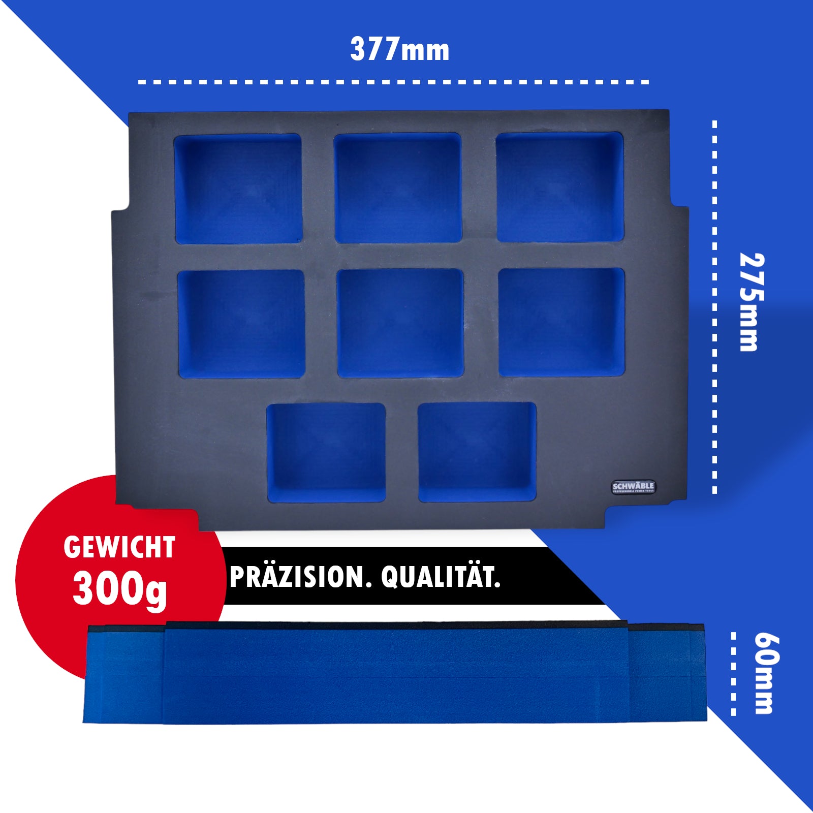 SCHWÄBLE® Schaumeinlage Schaumstoffeinlage für Makita Akkus Akkupack 40V 2,5-4Ah