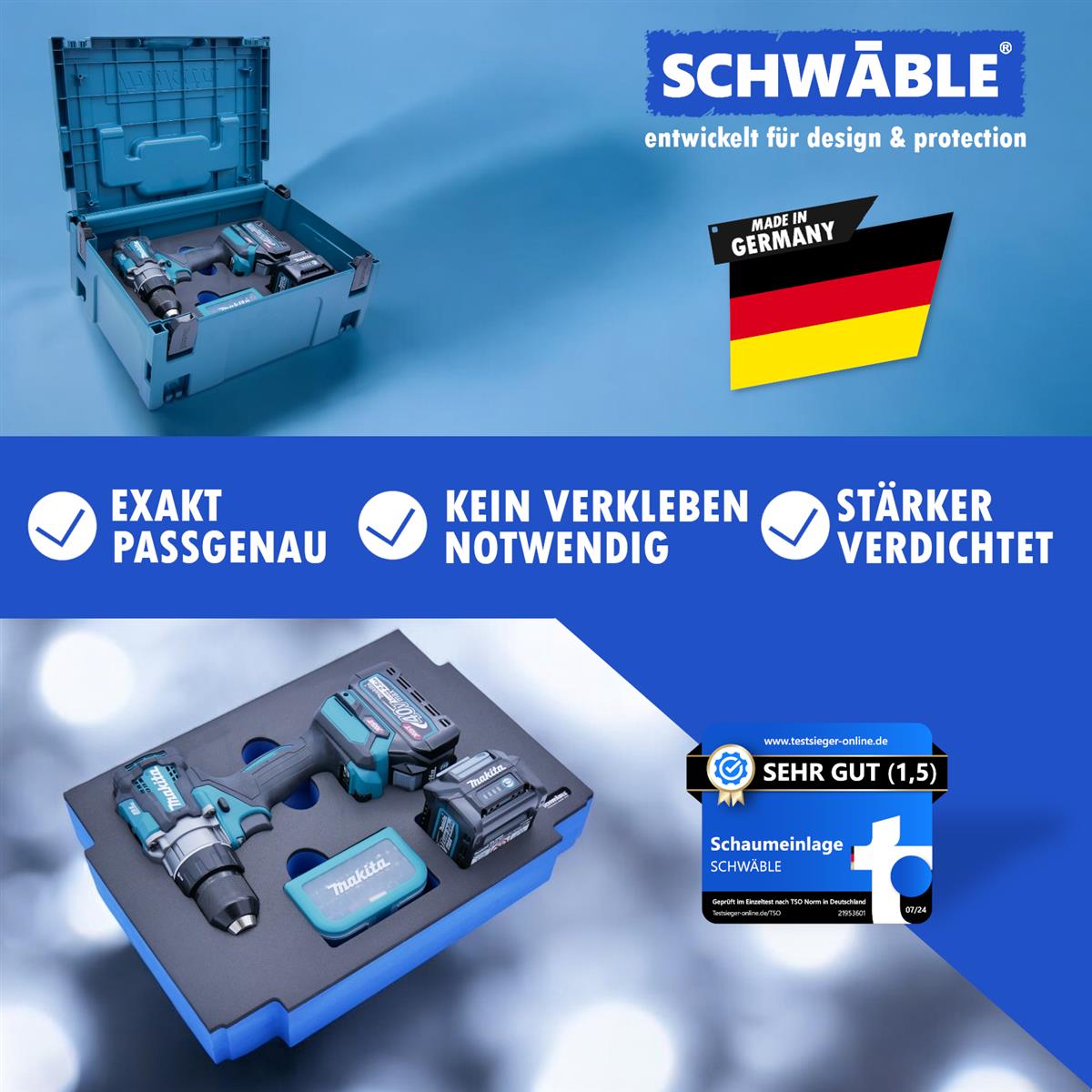 SCHWÄBLE® Foam Insert for Makita Cordless Drill Driver DF001