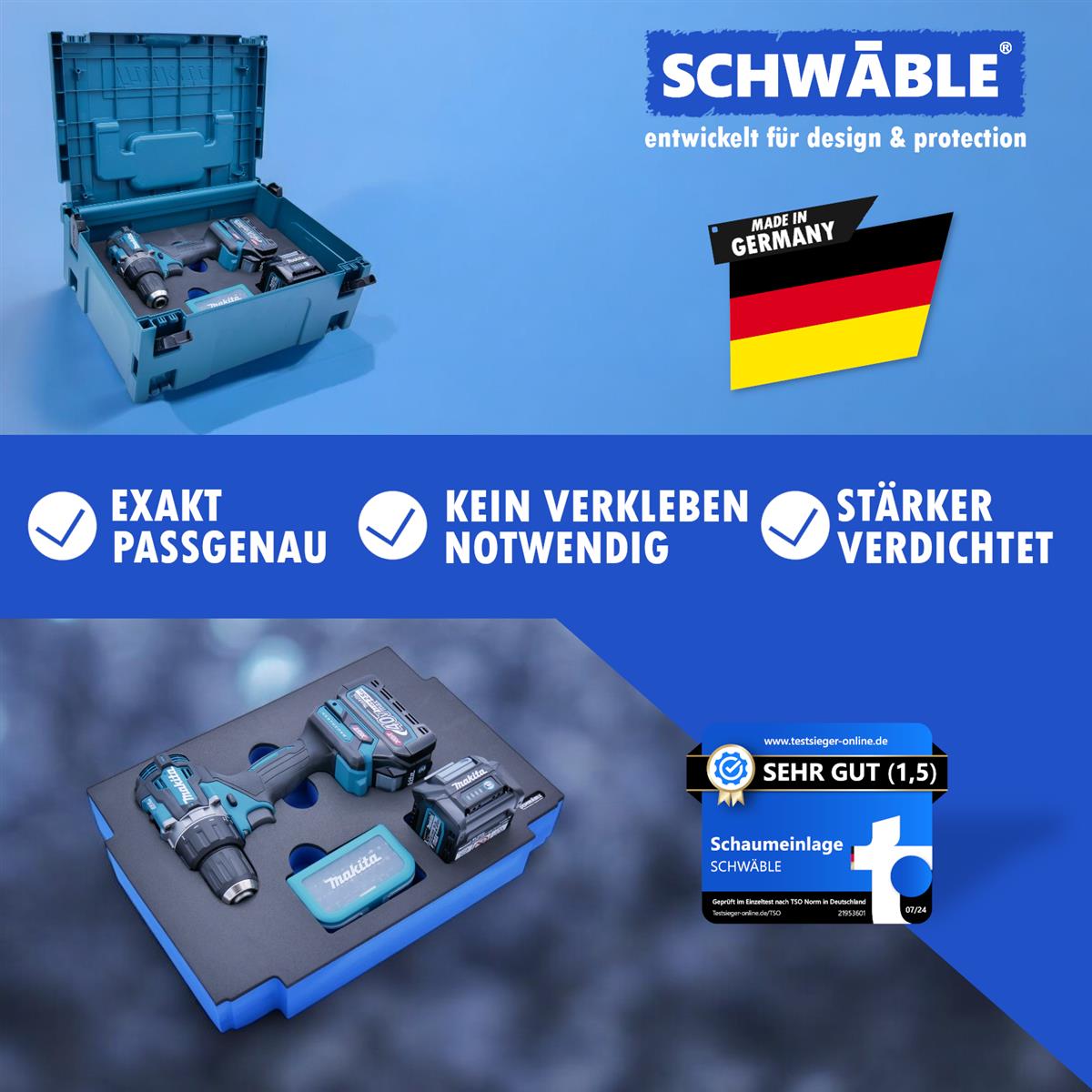 SCHWÄBLE® Foam Insert for Makita Cordless Drill Driver DF002