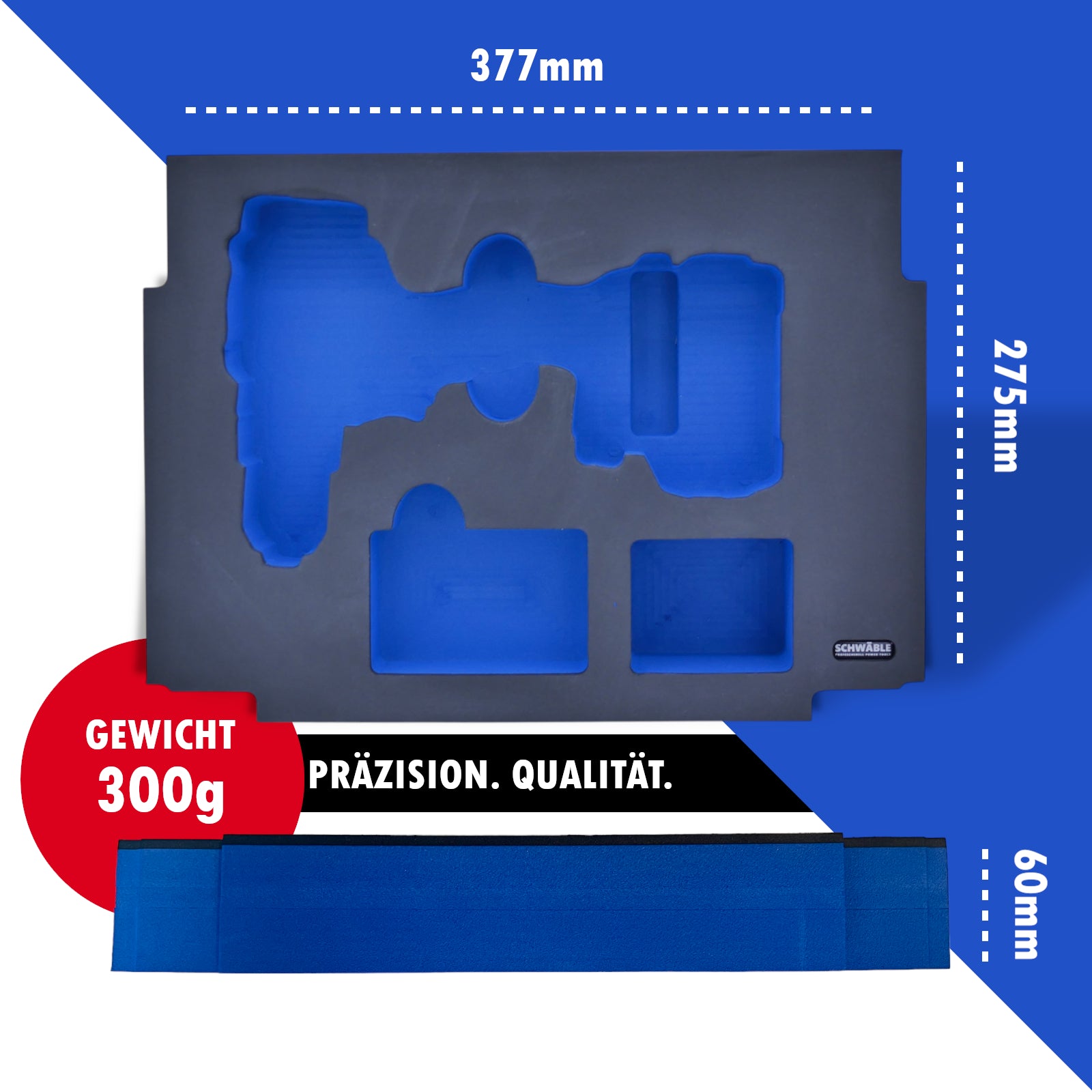 SCHWÄBLE® Schaumeinlage Schaumstoffeinlage für Makita Akku-Bohrschrauber DF002