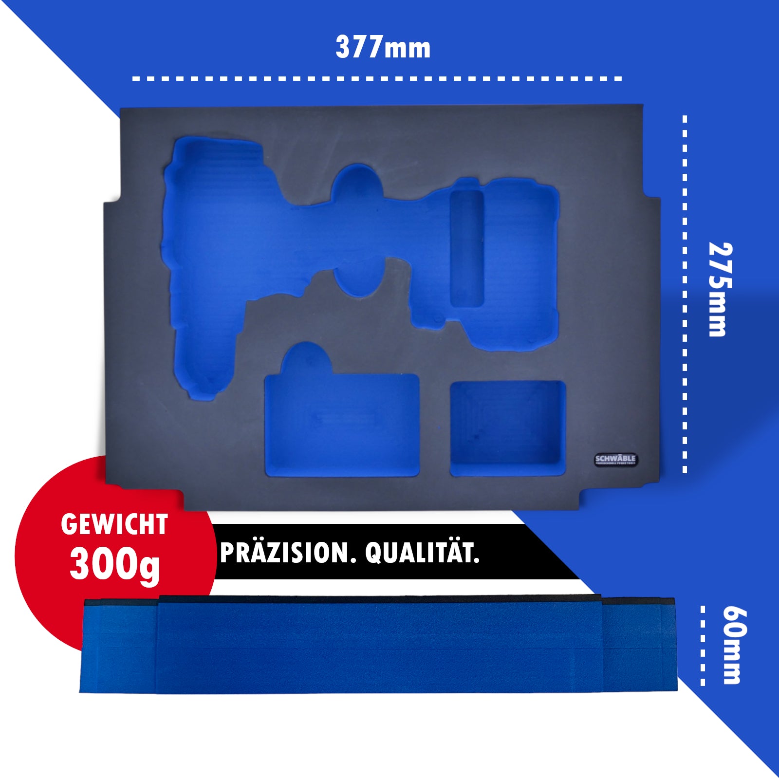 SCHWÄBLE® Schaumeinlage Schaumstoffeinlage für Makita Akku-Bohrschrauber HP001