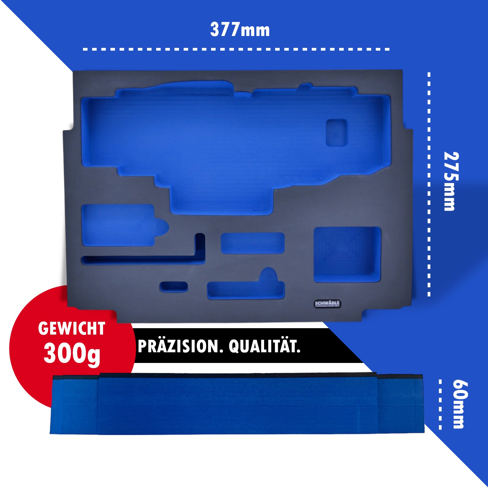 SCHWÄBLE Schaumeinlage Schaumstoffeinlage für Makita Akku-Hobelmaschine KP001