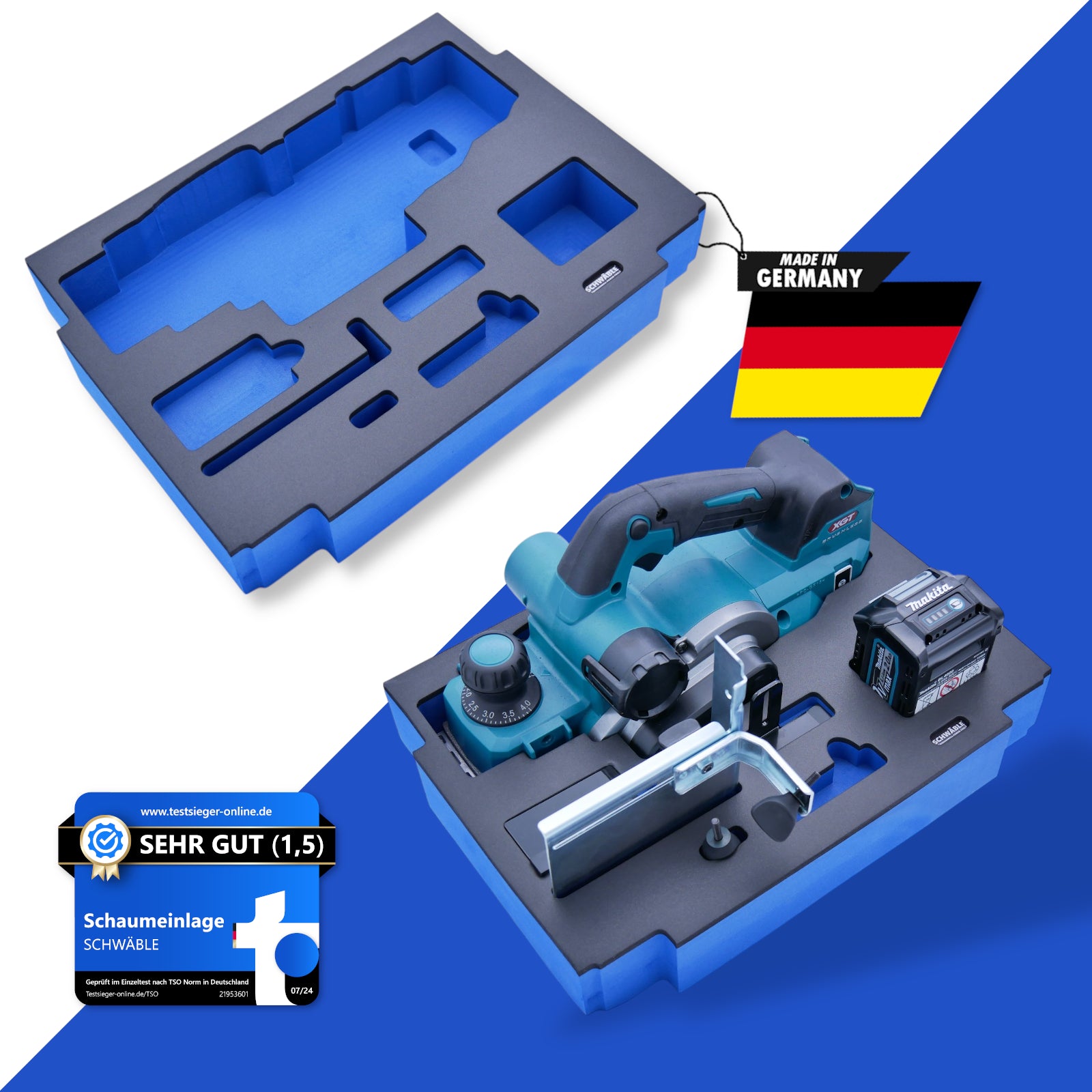 SCHWÄBLE Schaumeinlage Schaumstoffeinlage für Makita Akku-Hobelmaschine KP001