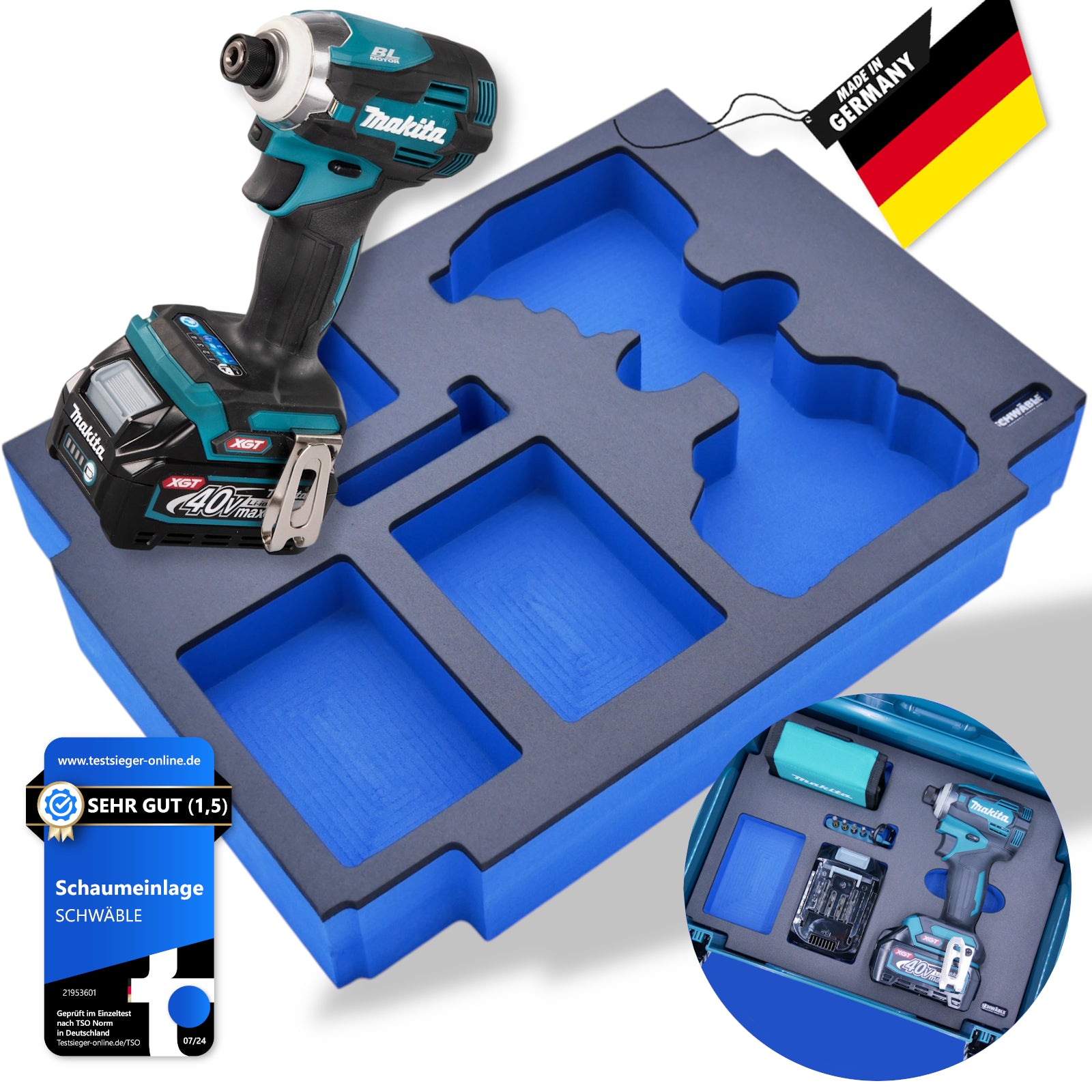 SCHWÄBLE Schaumeinlage Schaumstoffeinlage für Makita Akku-Schlagschrauber TD001