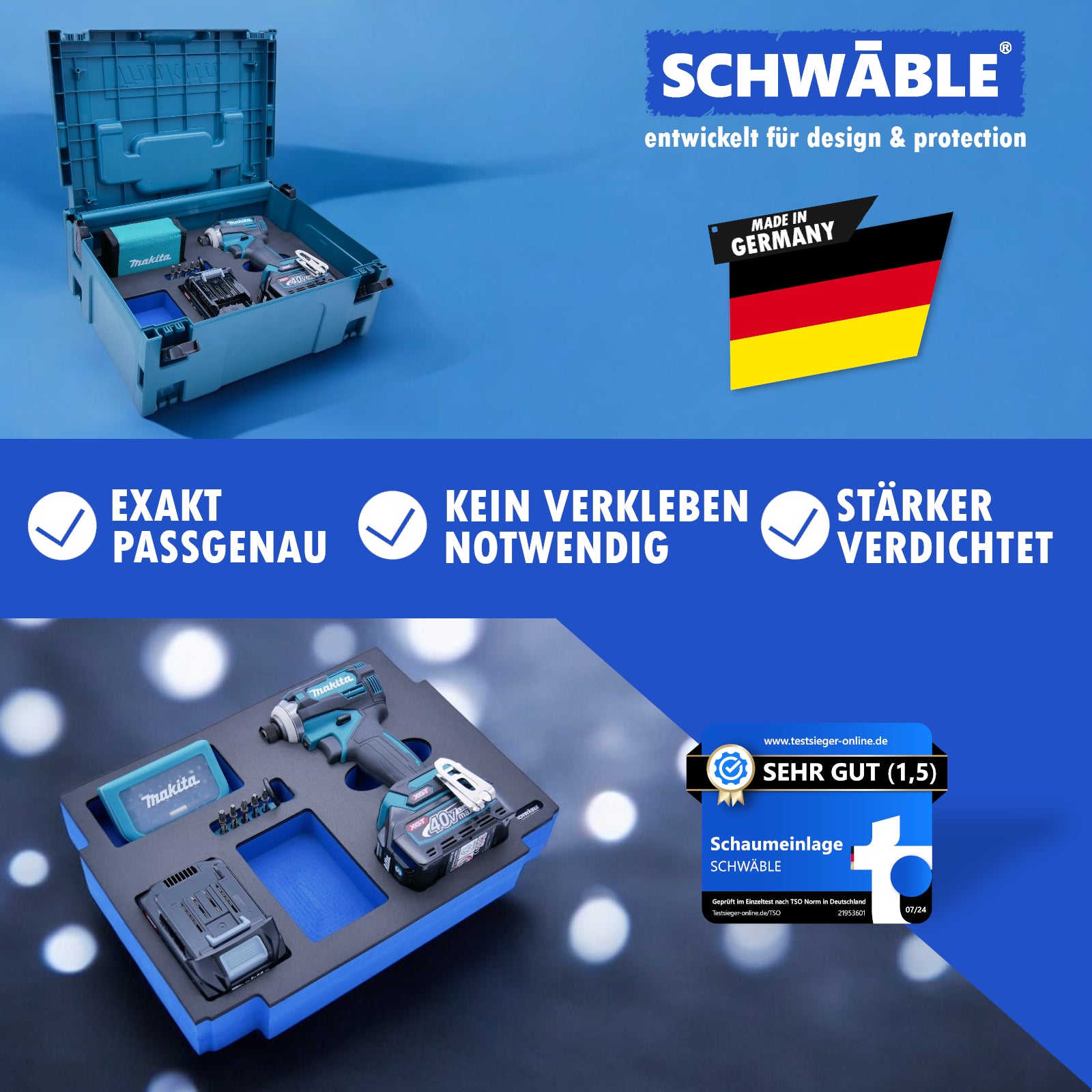 SCHWÄBLE Schaumeinlage Schaumstoffeinlage für Makita Akku-Schlagschrauber TD001