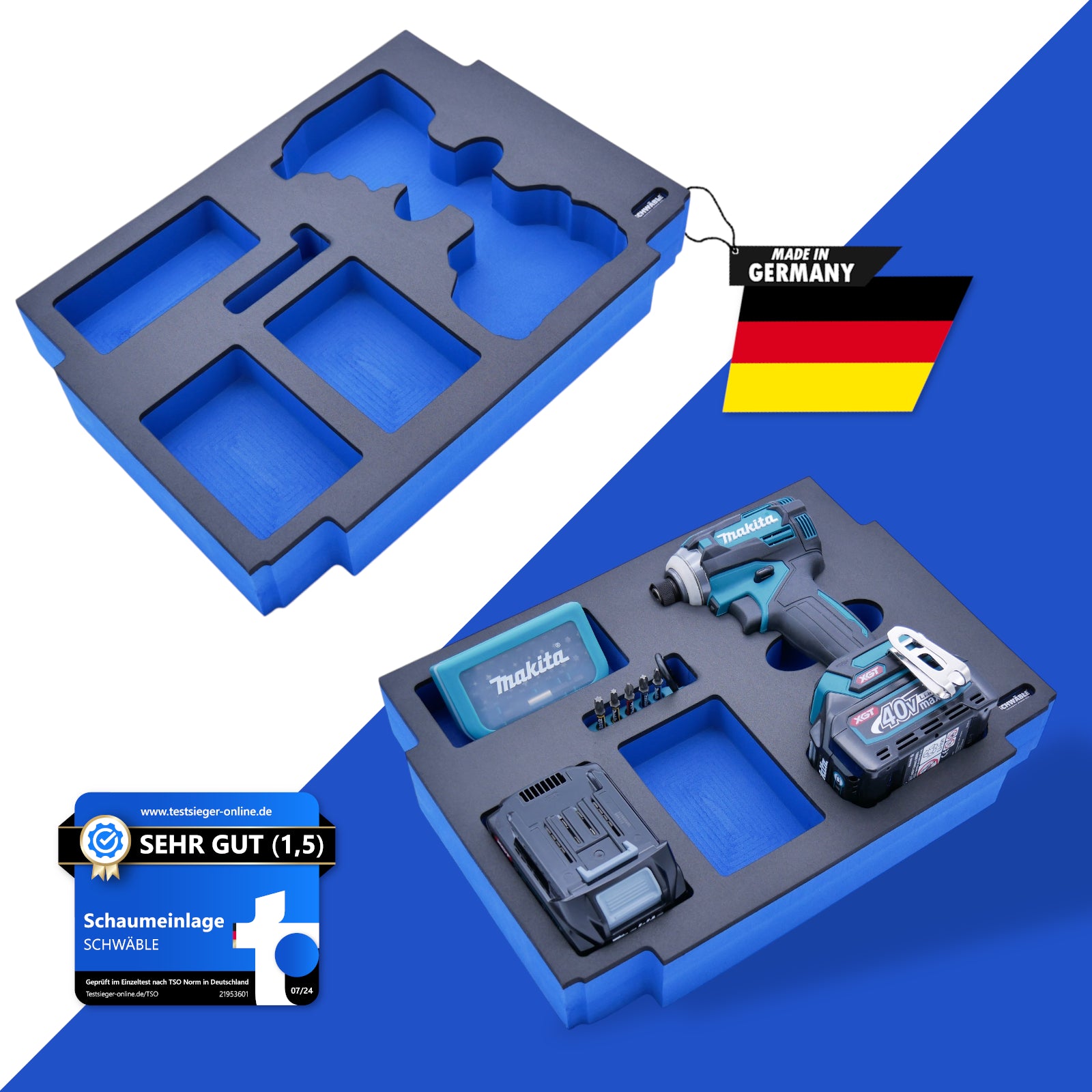 SCHWÄBLE Schaumeinlage Schaumstoffeinlage für Makita Akku-Schlagschrauber TD001