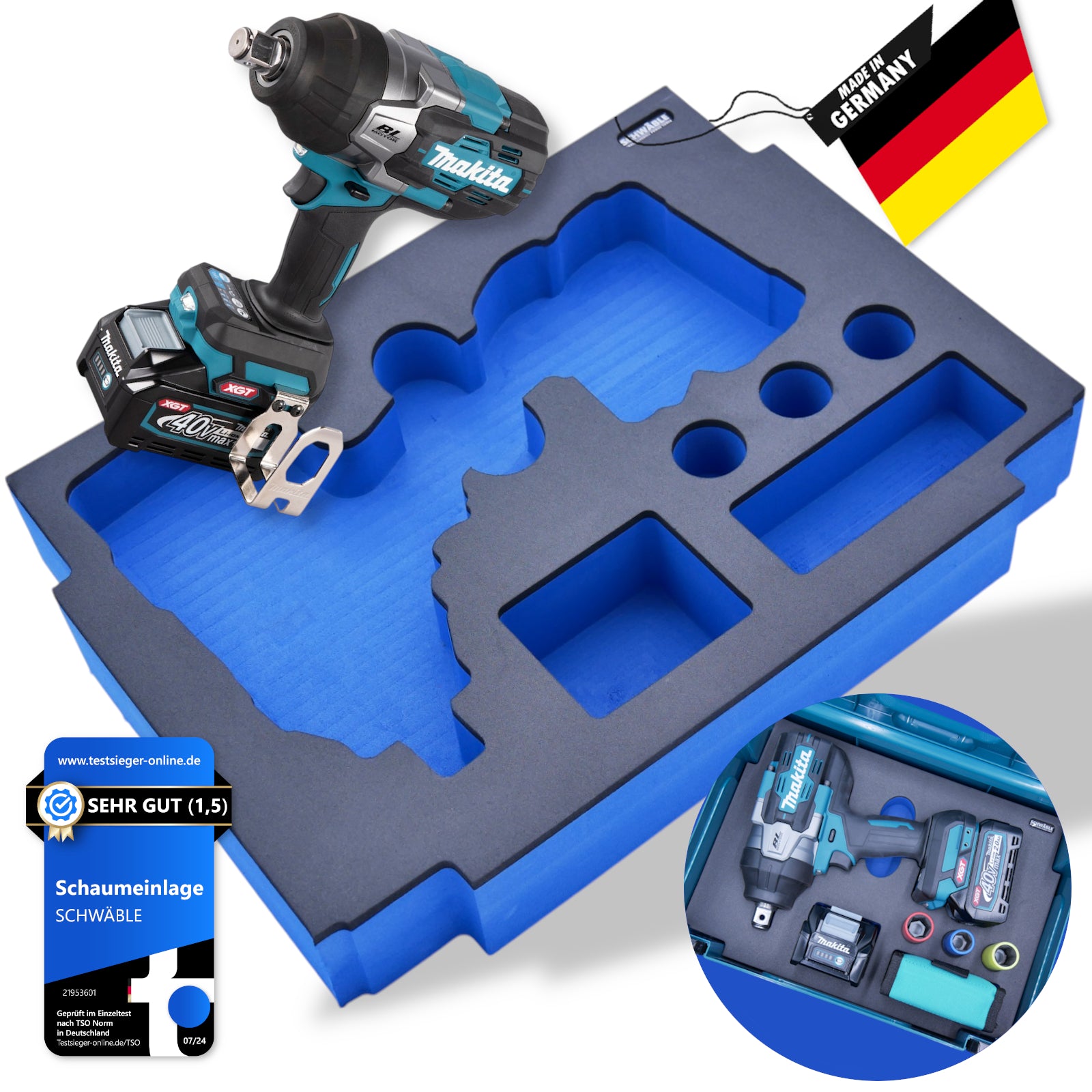 SCHWÄBLE Schaumeinlage Schaumstoffeinlage für Makita Akku-Schlagschrauber TW001