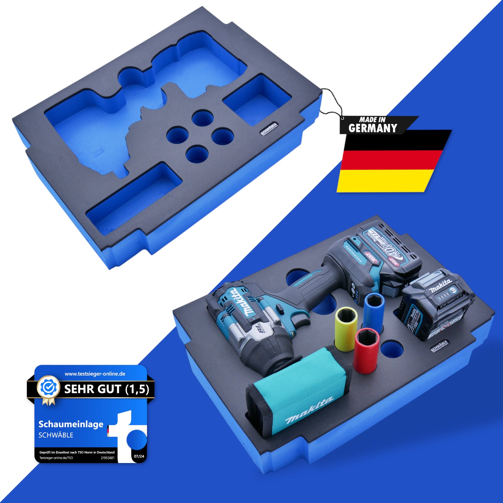 SCHWÄBLE Schaumeinlage Schaumstoffeinlage für Makita Schlagschrauber TW007