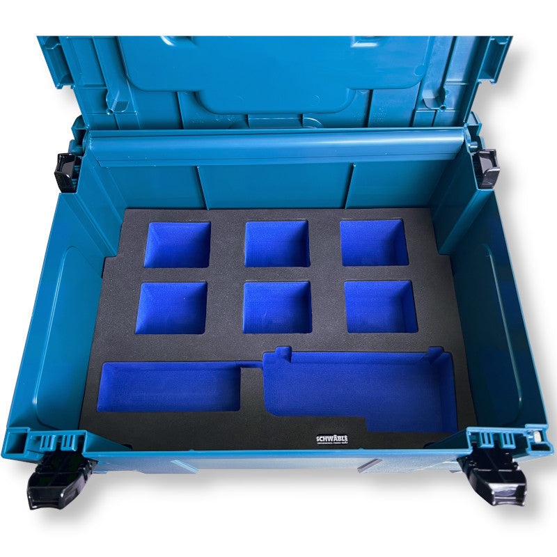 SCHWÄBLE® Schaumeinlage Schaumstoffeinlage für Makita Li-Ion 6x Akku 3-5Ah Lader