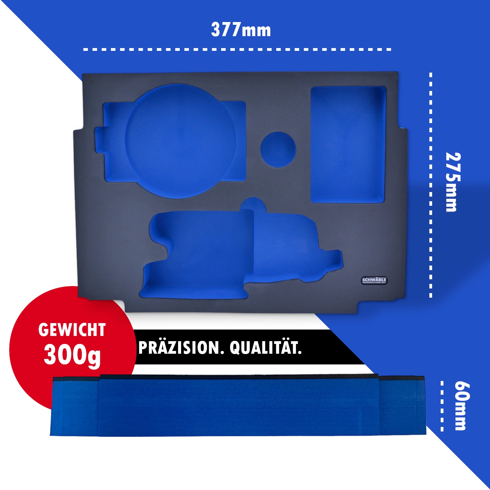 SCHWÄBLE Schaumeinlage Schaumstoffeinlage f. Makita Akku-Exzenterschleifer BO001
