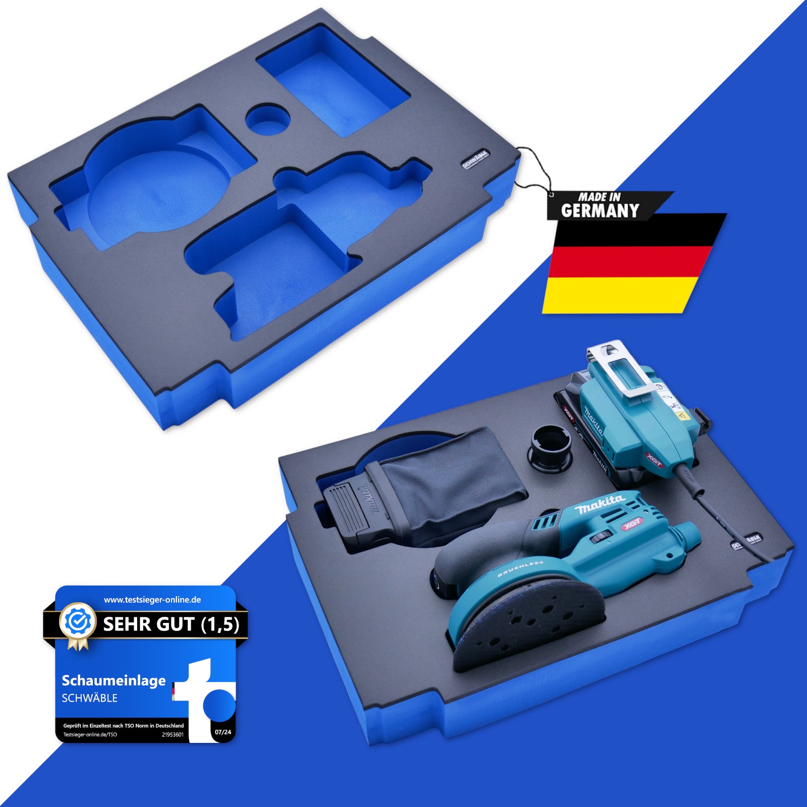 SCHWÄBLE Schaumeinlage Schaumstoffeinlage f. Makita Akku-Exzenterschleifer BO001