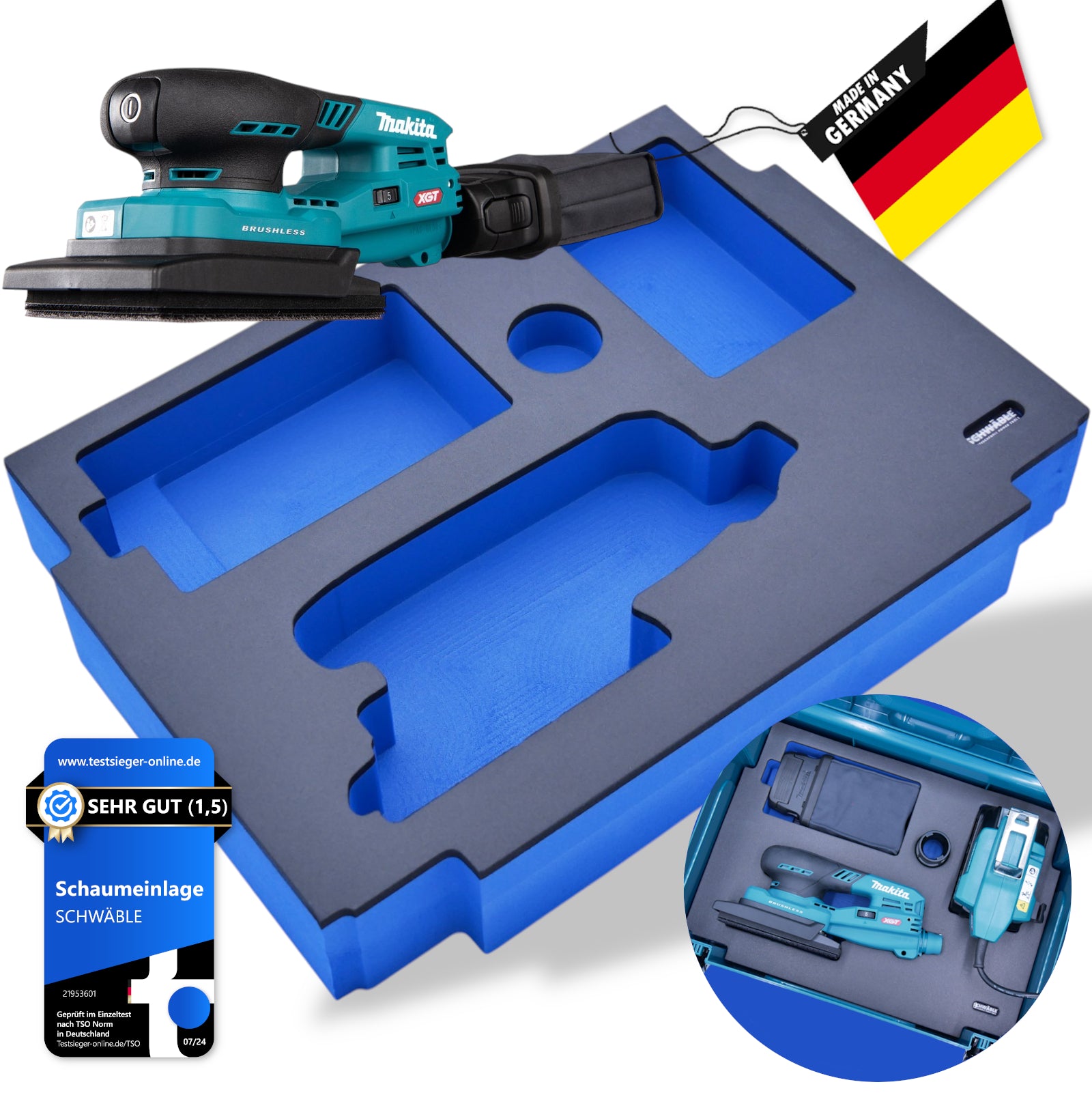 SCHWÄBLE Schaumeinlage Schaumstoffeinlage f. Makita Akku-Schwingschleifer BO005