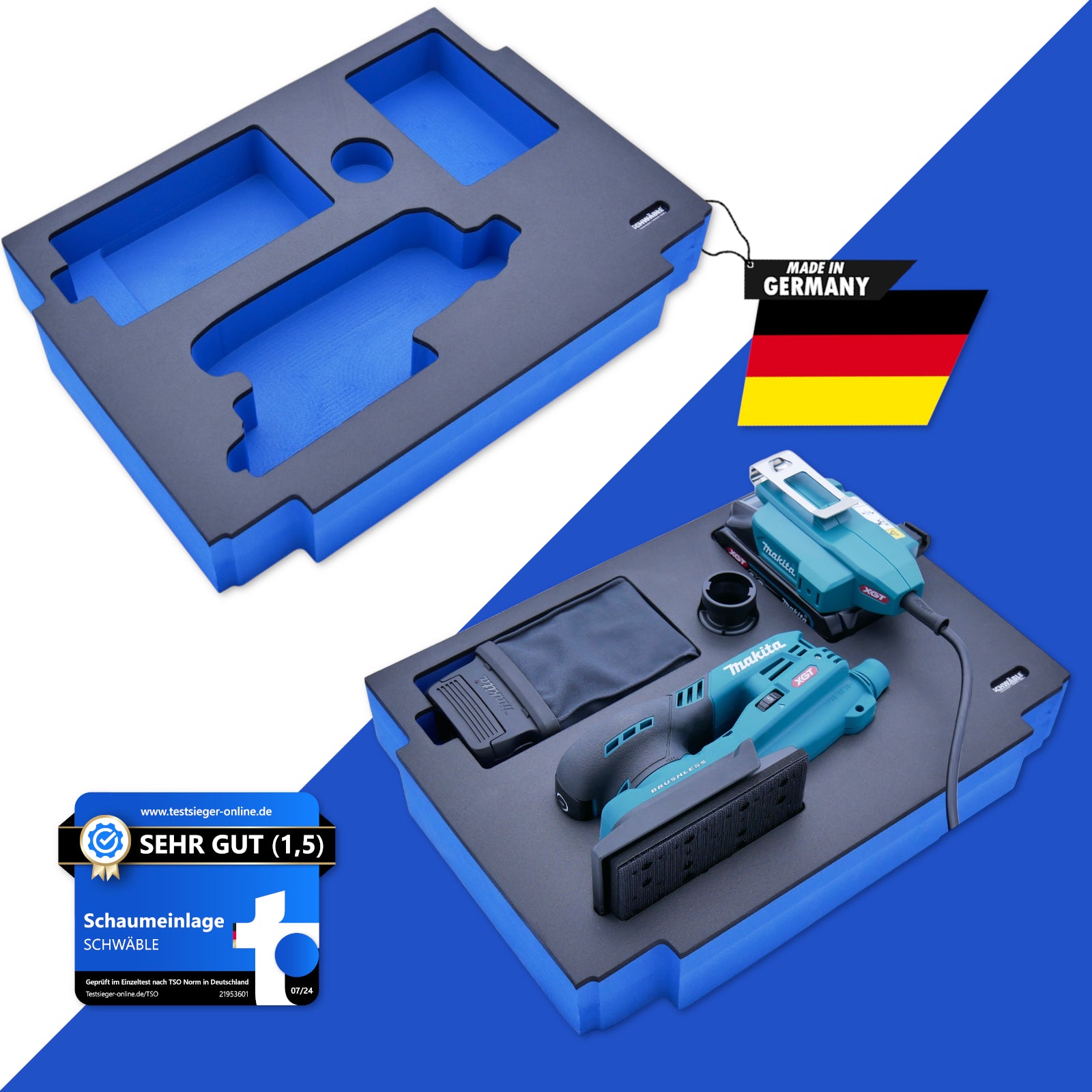 SCHWÄBLE Schaumeinlage Schaumstoffeinlage f. Makita Akku-Schwingschleifer BO005