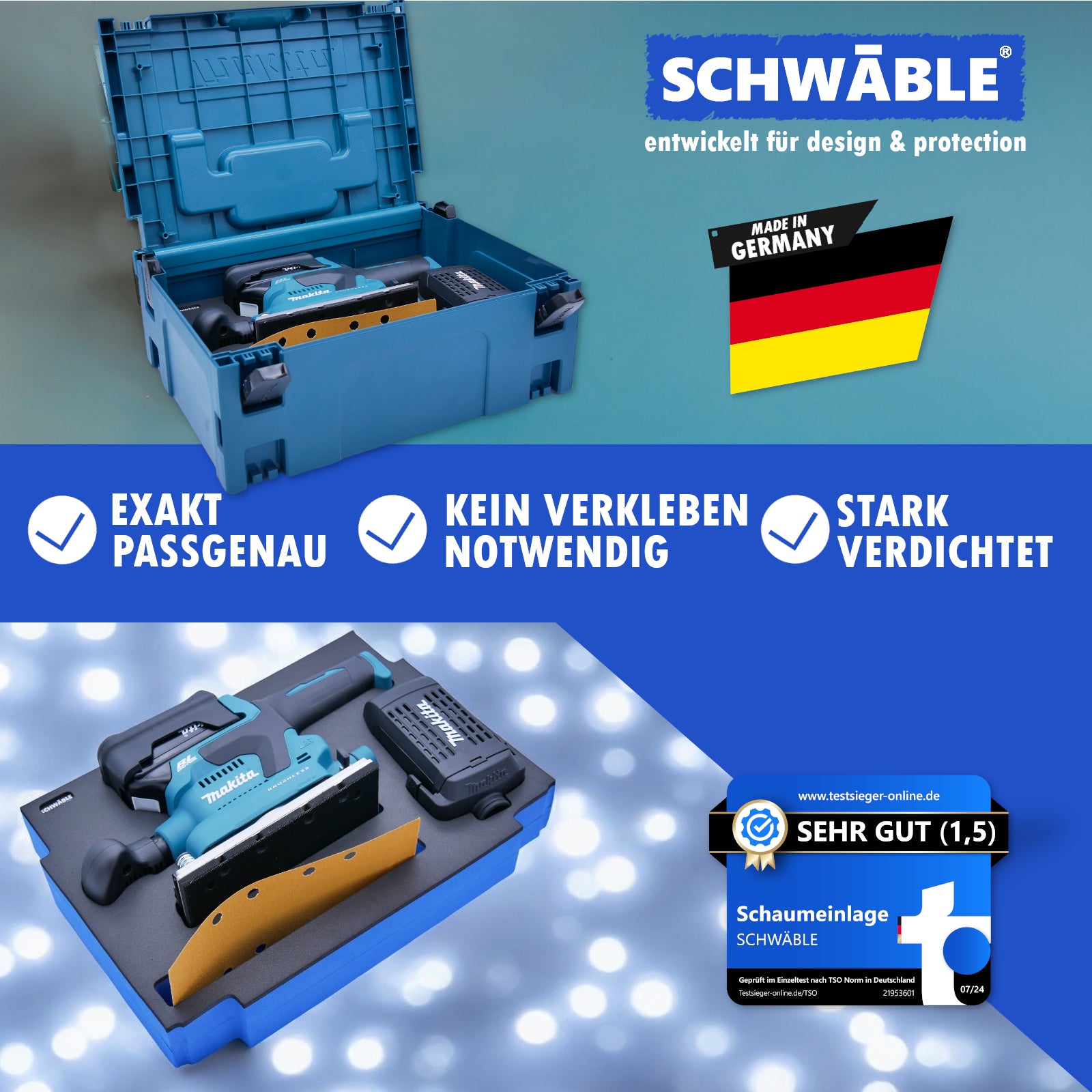 SCHWÄBLE foam insert for Makita DBO380 cordless orbital sander