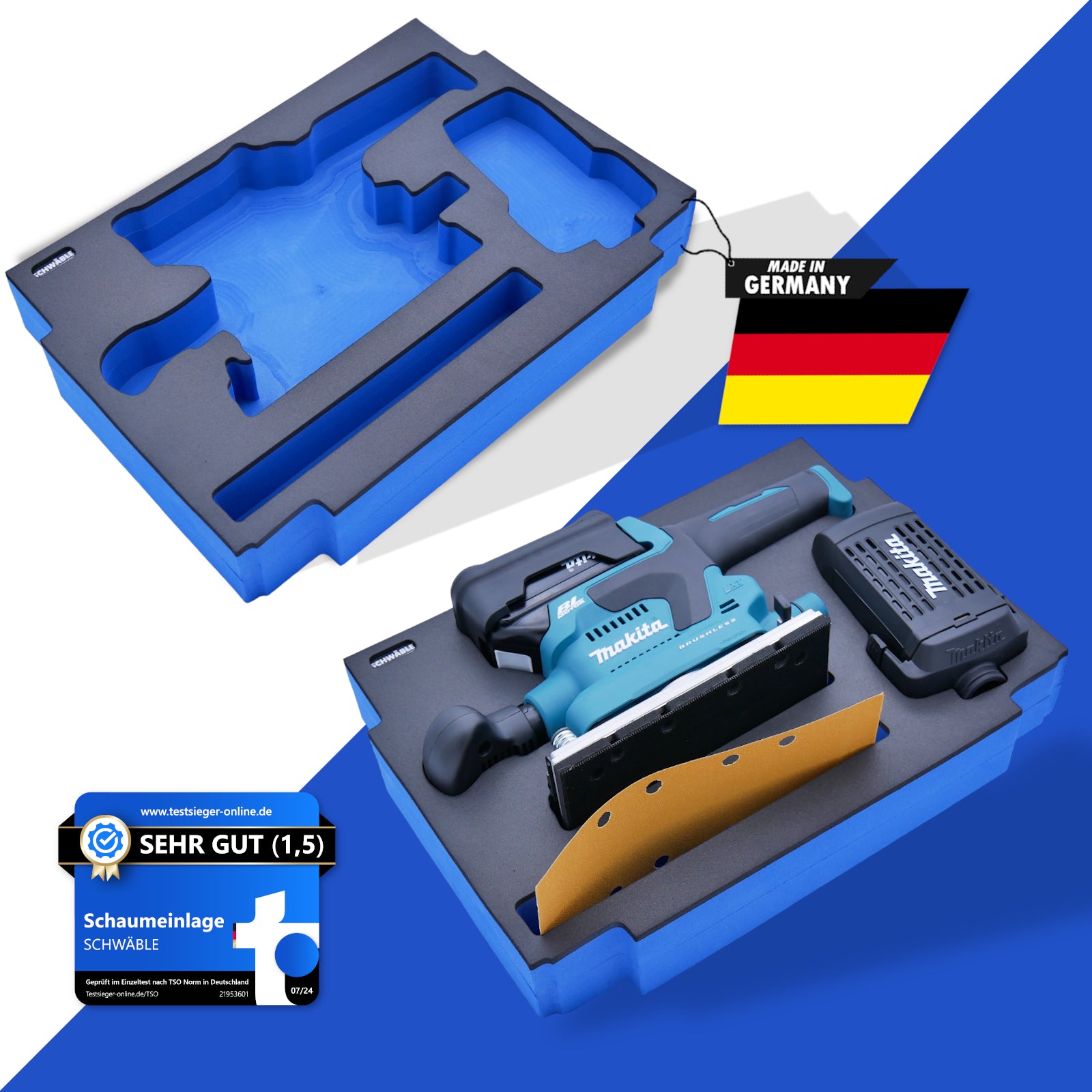 SCHWÄBLE foam insert for Makita DBO380 cordless orbital sander