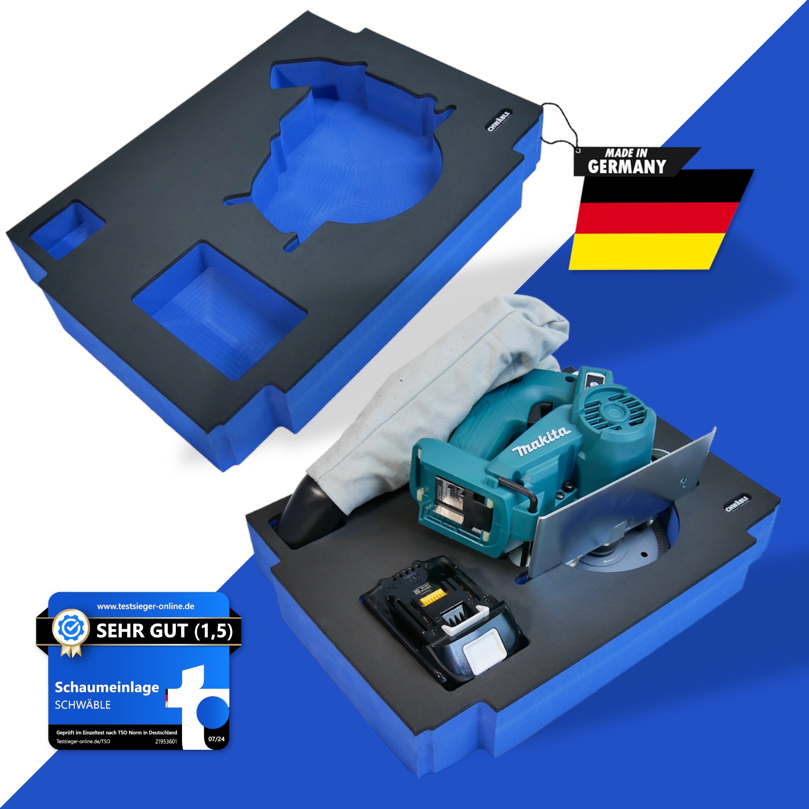SCHWÄBLE® Schaumeinlage Schaumstoffeinlage für Makita Diamantschneider DCC500
