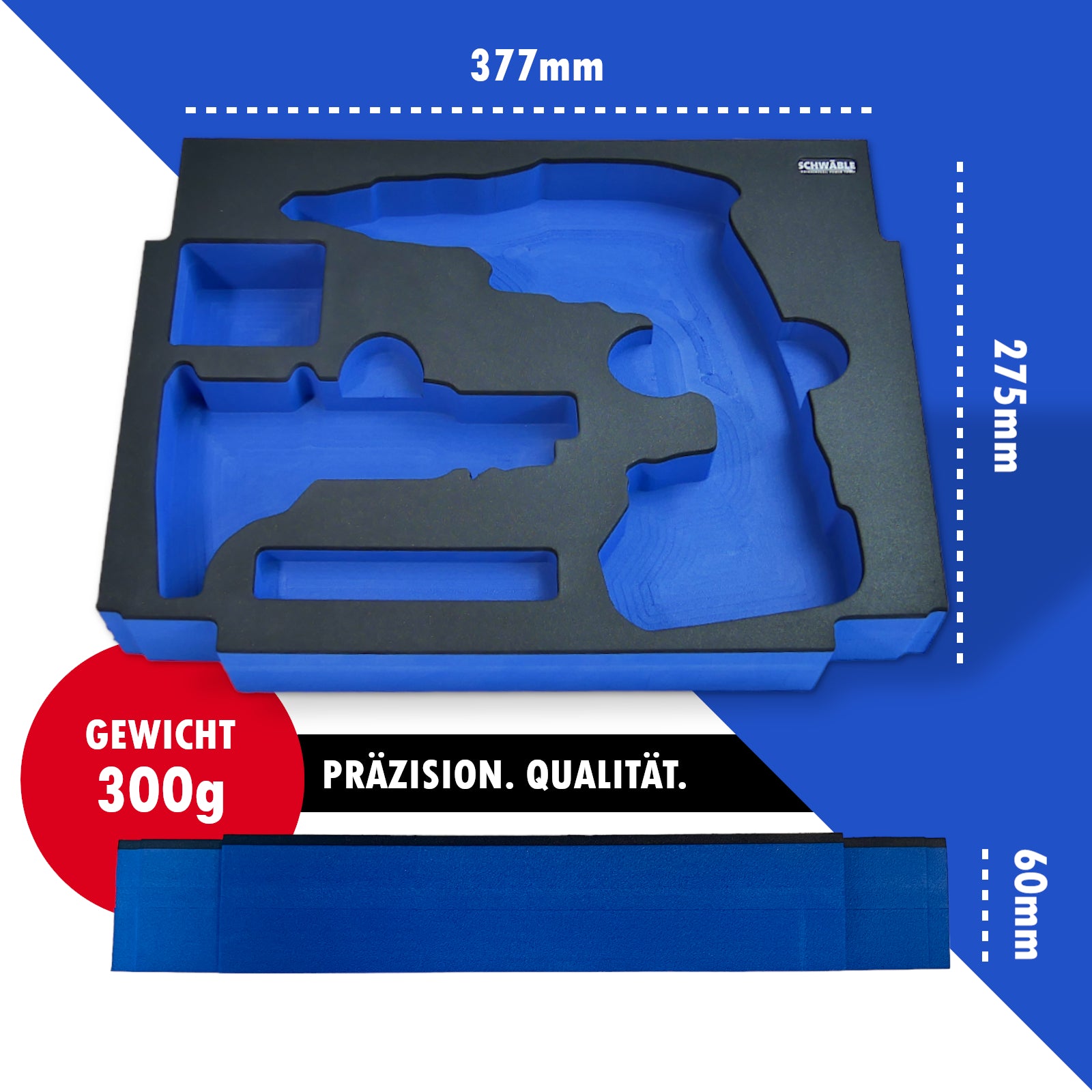 SCHWÄBLE® Schaumeinlage Schaumstoffeinlage für Makita Schnellbauschrauber DFS452