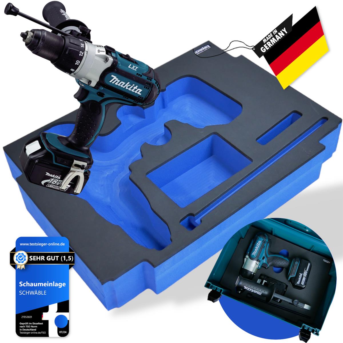 SCHWÄBLE® Foam Insert for Makita Impact Drill Driver DHP451