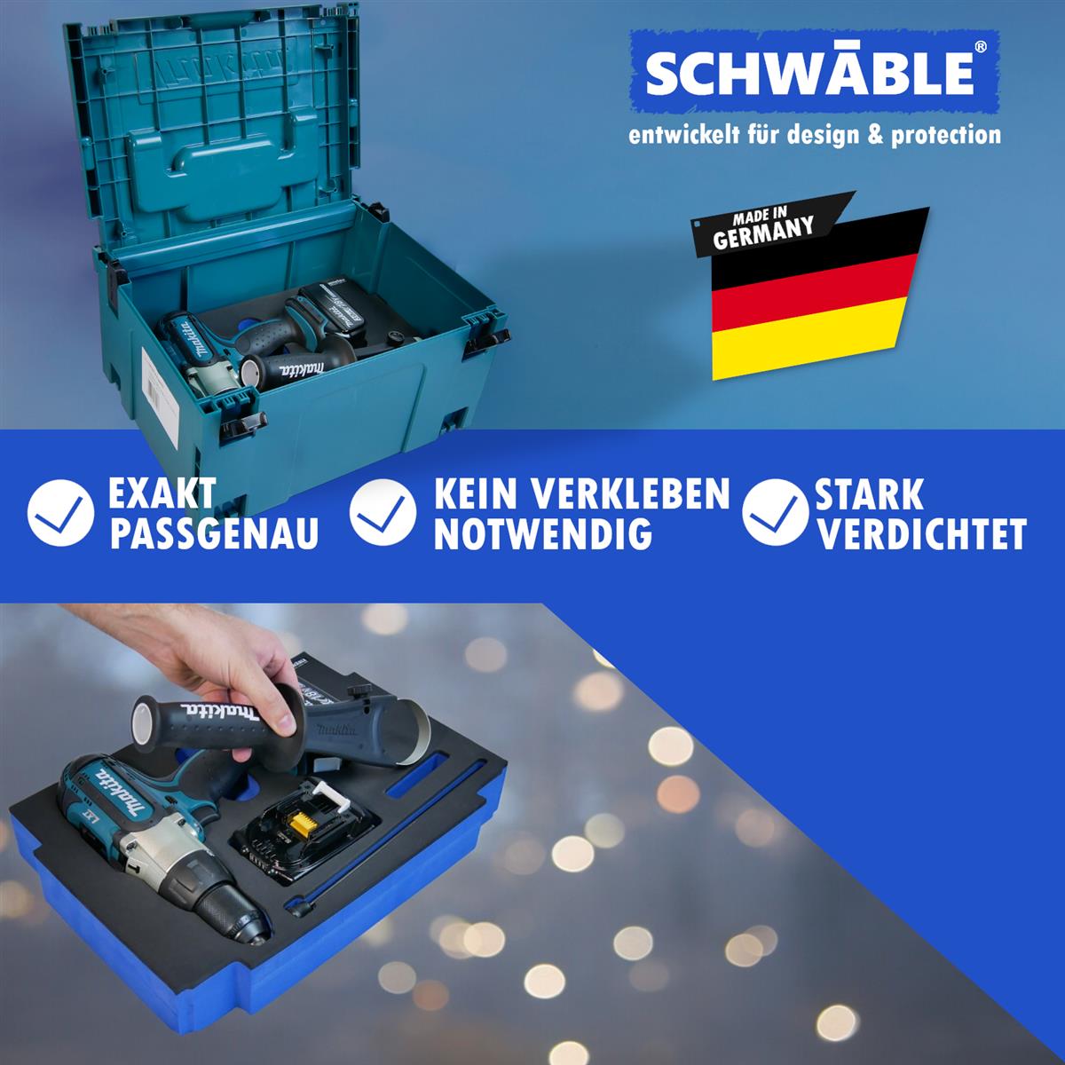 SCHWÄBLE® Foam Insert for Makita Impact Drill Driver DHP451