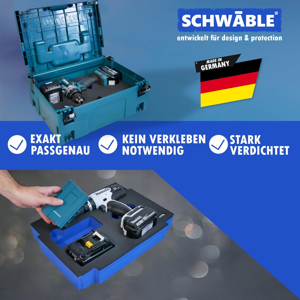 SCHWÄBLE® Foam Insert for Makita Impact Drill Driver DHP453
