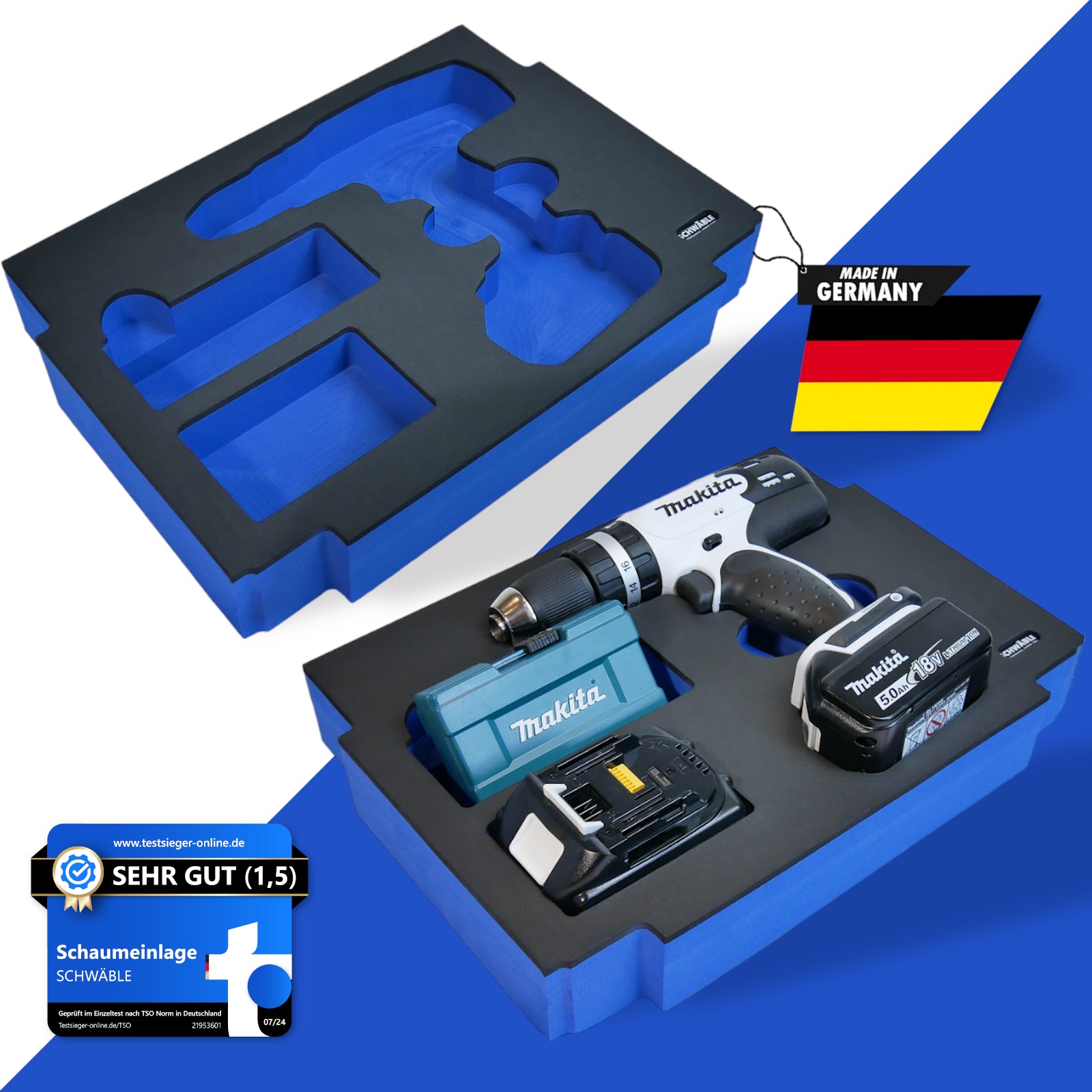 SCHWÄBLE® Foam Insert for Makita Impact Drill Driver DHP453