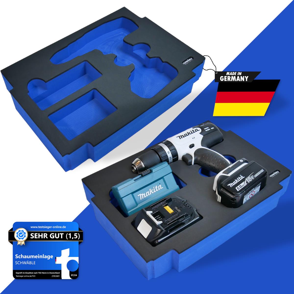SCHWÄBLE® Foam Insert for Makita Impact Drill Driver DHP453