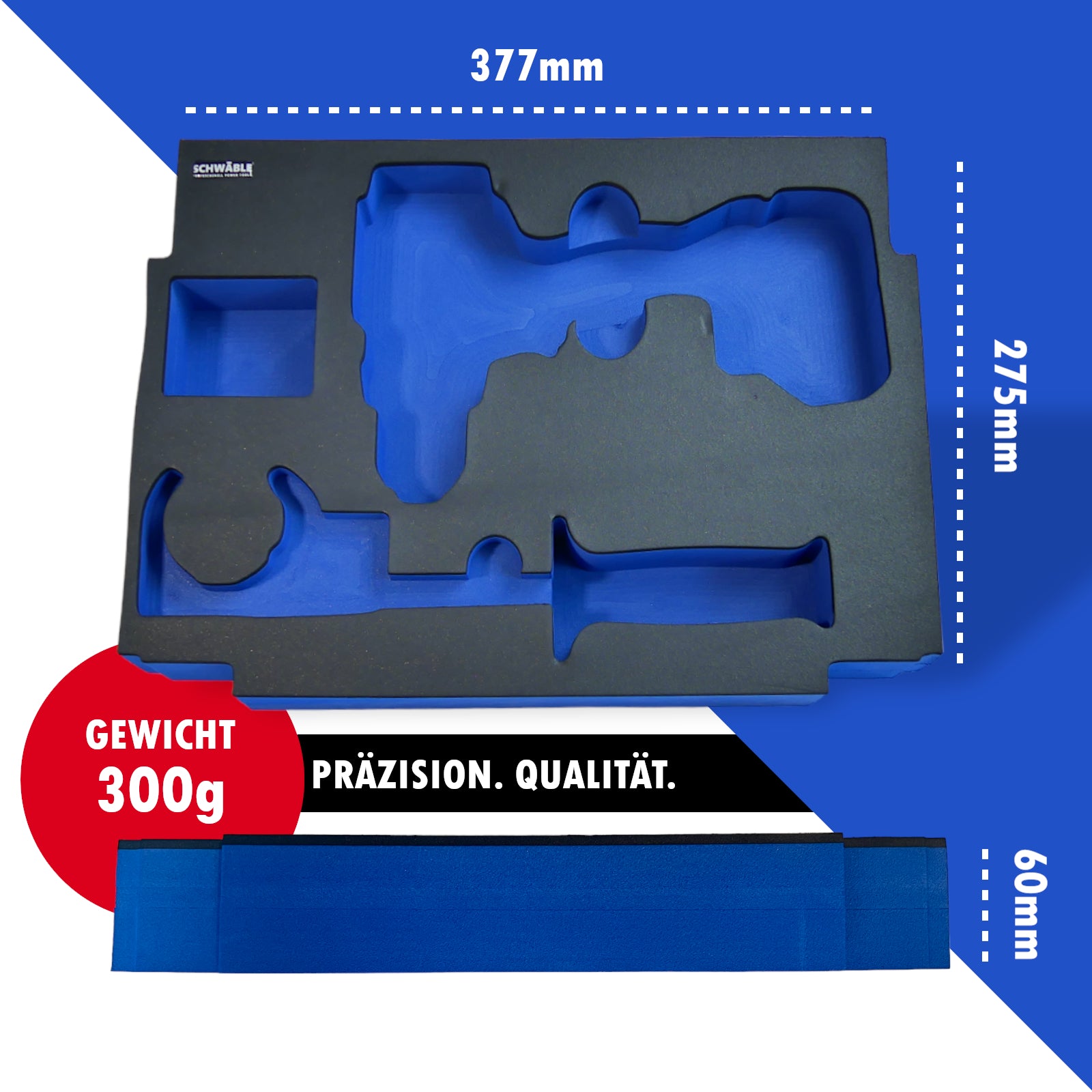 SCHWÄBLE® Schaumeinlage Schaumstoffeinlage für Makita Bohrschrauber DDF486