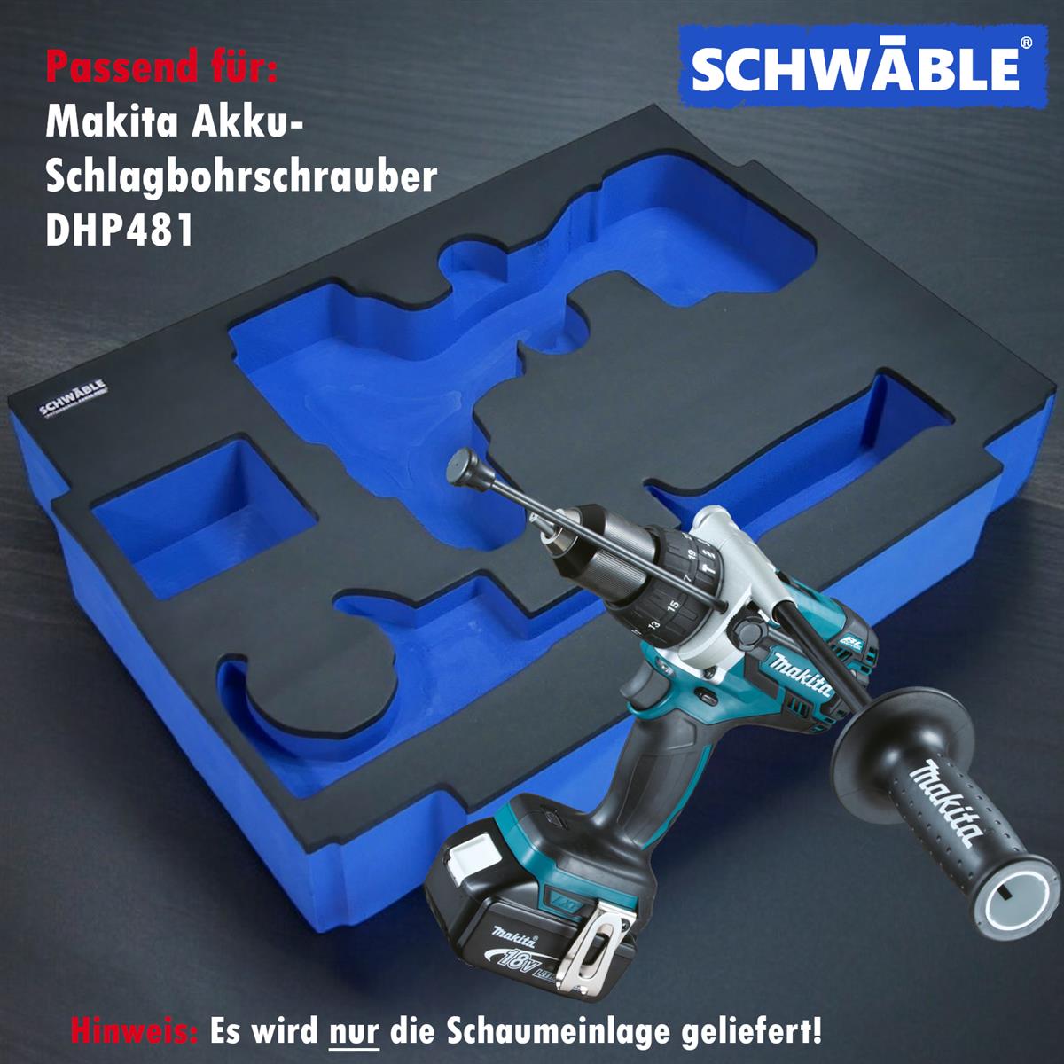 SCHWÄBLE® Foam Insert for Makita Drill Driver DDF486