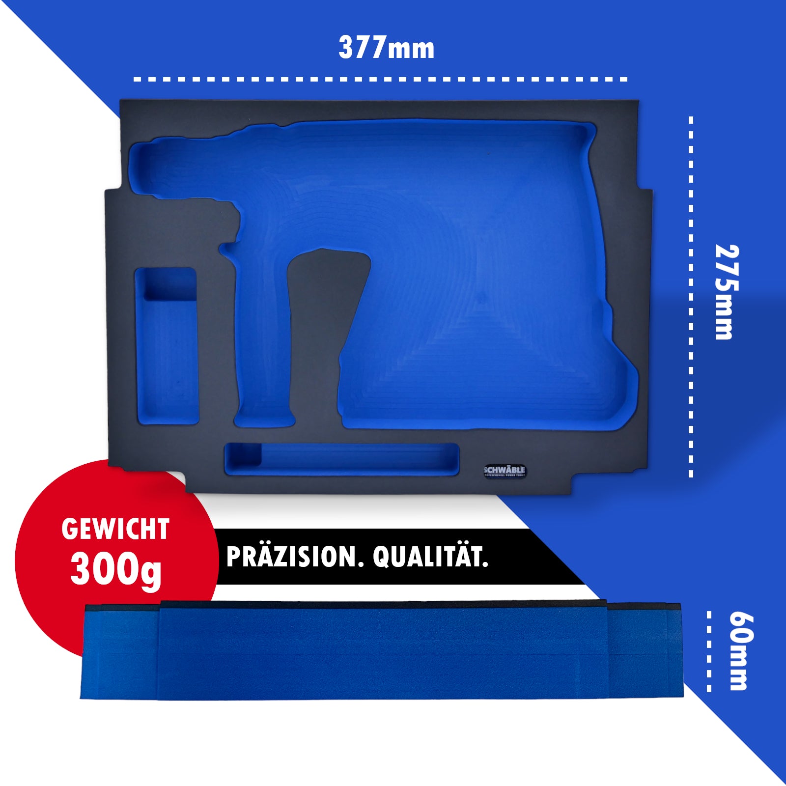 SCHWÄBLE® Schaumeinlage Schaumstoffeinlage für Makita Akku-Bohrhammer DHR243