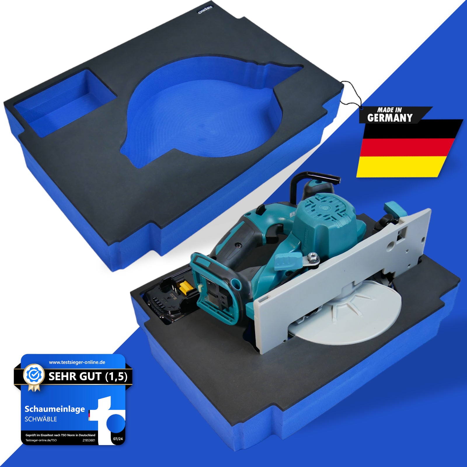 SCHWÄBLE® Schaumeinlage Schaumstoffeinlage für Makita Handkreissäge DHS680