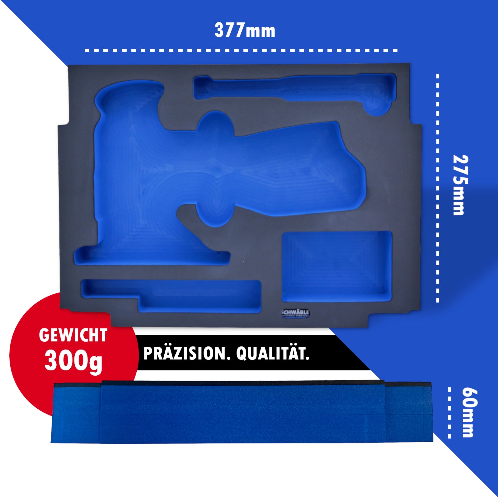 SCHWÄBLE® Schaumeinlage Schaumstoffeinlage für Makita Akku-Stichsäge DJV181