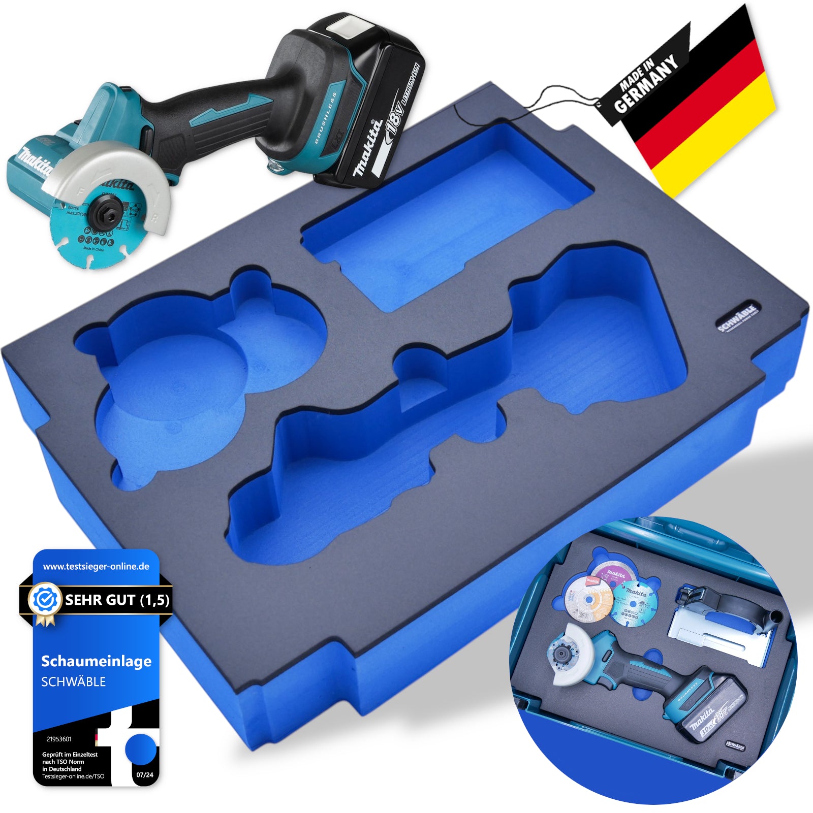 SCHWÄBLE Schaumeinlage Schaumstoffeinlage f. Makita Akku-Winkelschleifer DMC300