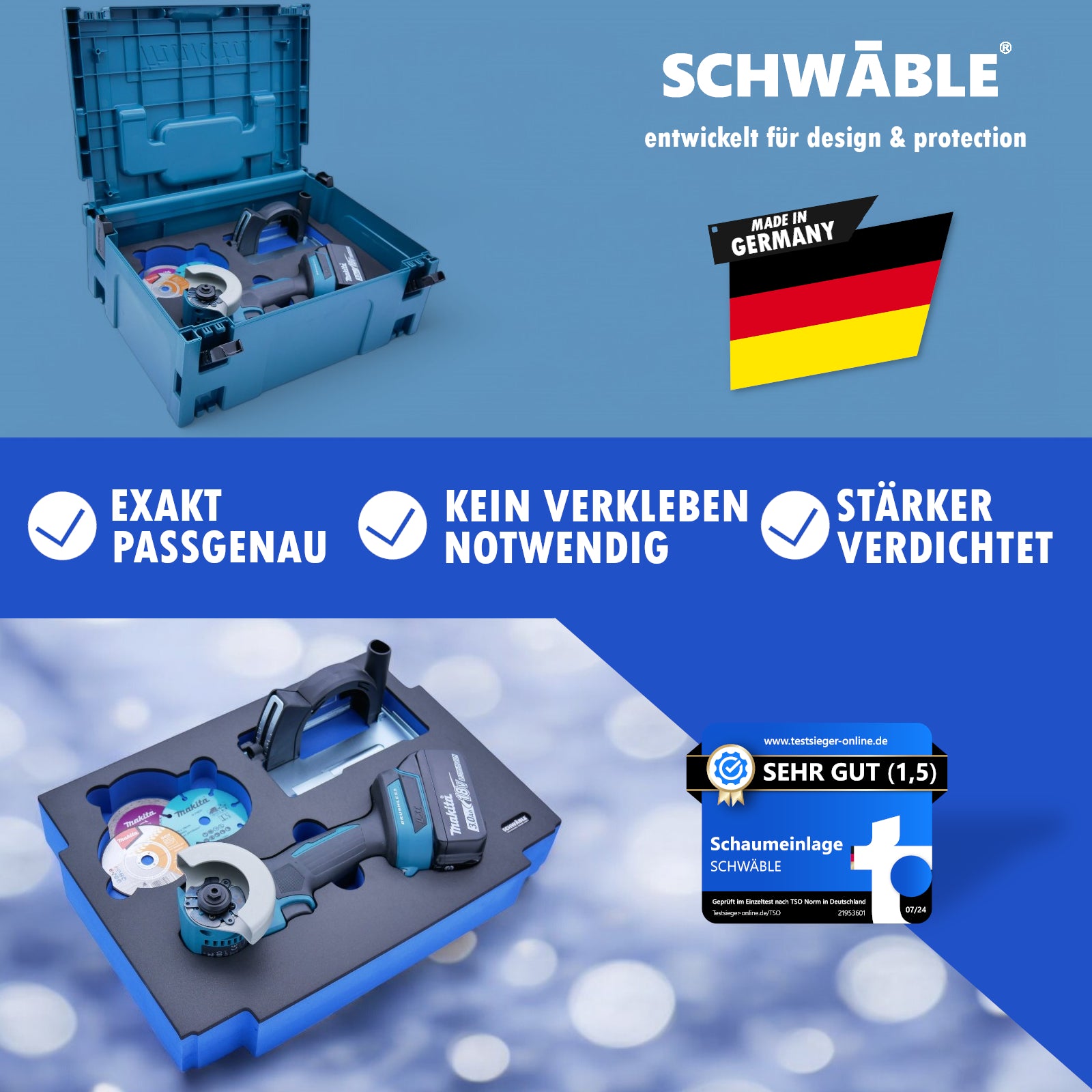 SCHWÄBLE foam insert for Makita DMC300 cordless angle grinder