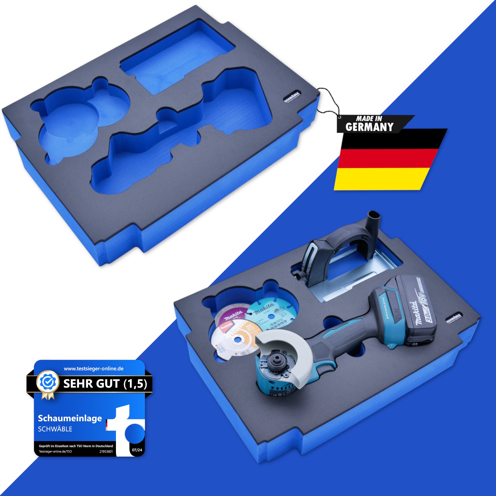 SCHWÄBLE foam insert for Makita DMC300 cordless angle grinder