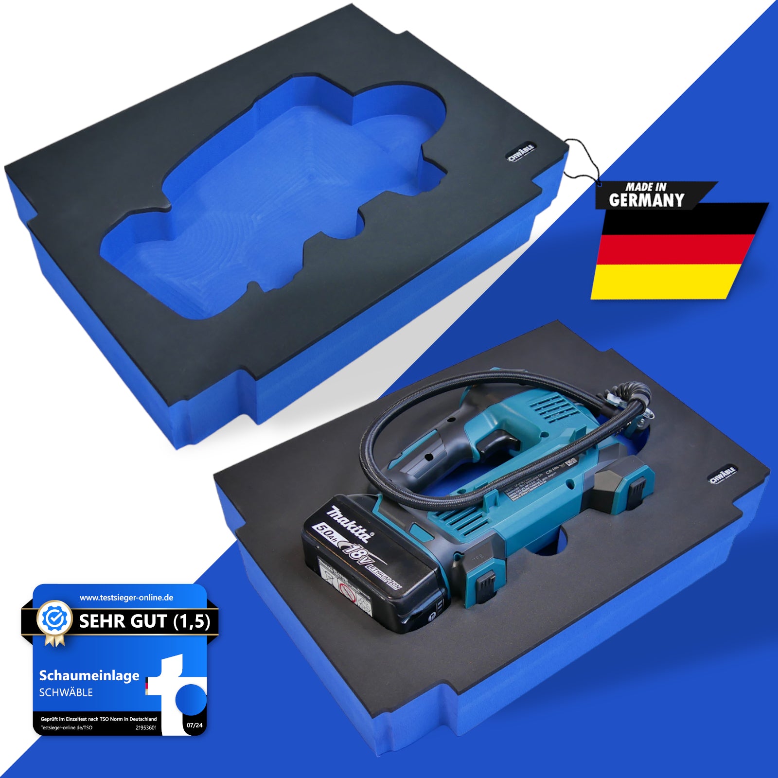 SCHWÄBLE® Schaumeinlage Schaumstoffeinlage für Makita Kompressor DMP180