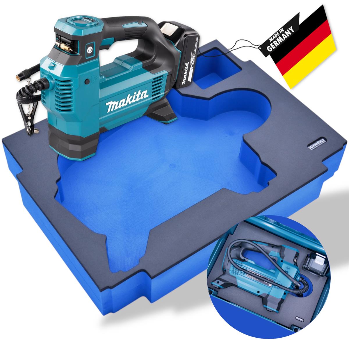 Makita 18V cordless compressor DMP180SZ 8.3 bar + Schwäble foam insert