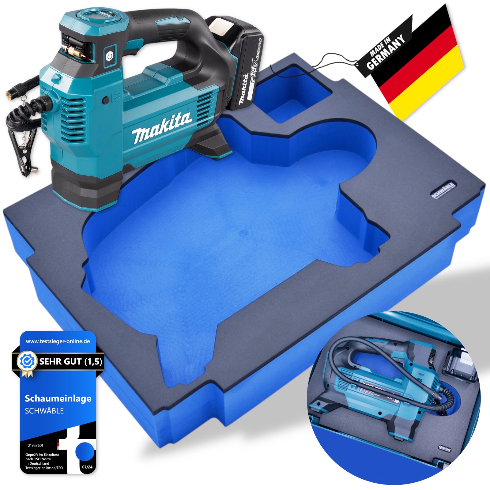 SCHWÄBLE Schaumeinlage Schaumstoffeinlage f. Makita Akku-Kompressor DMP181