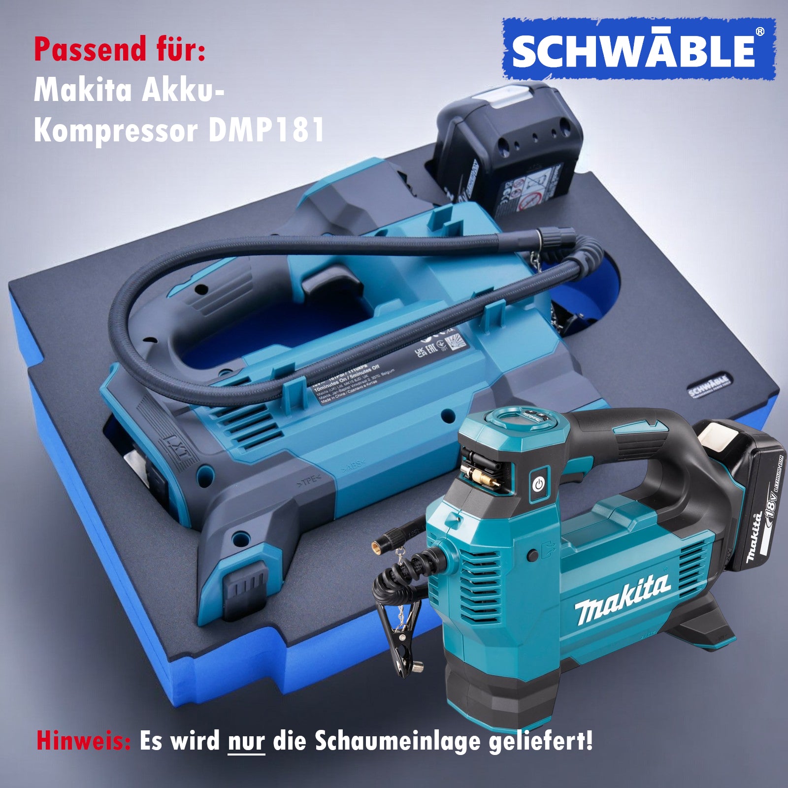 SCHWÄBLE foam insert for Makita cordless compressor DMP181