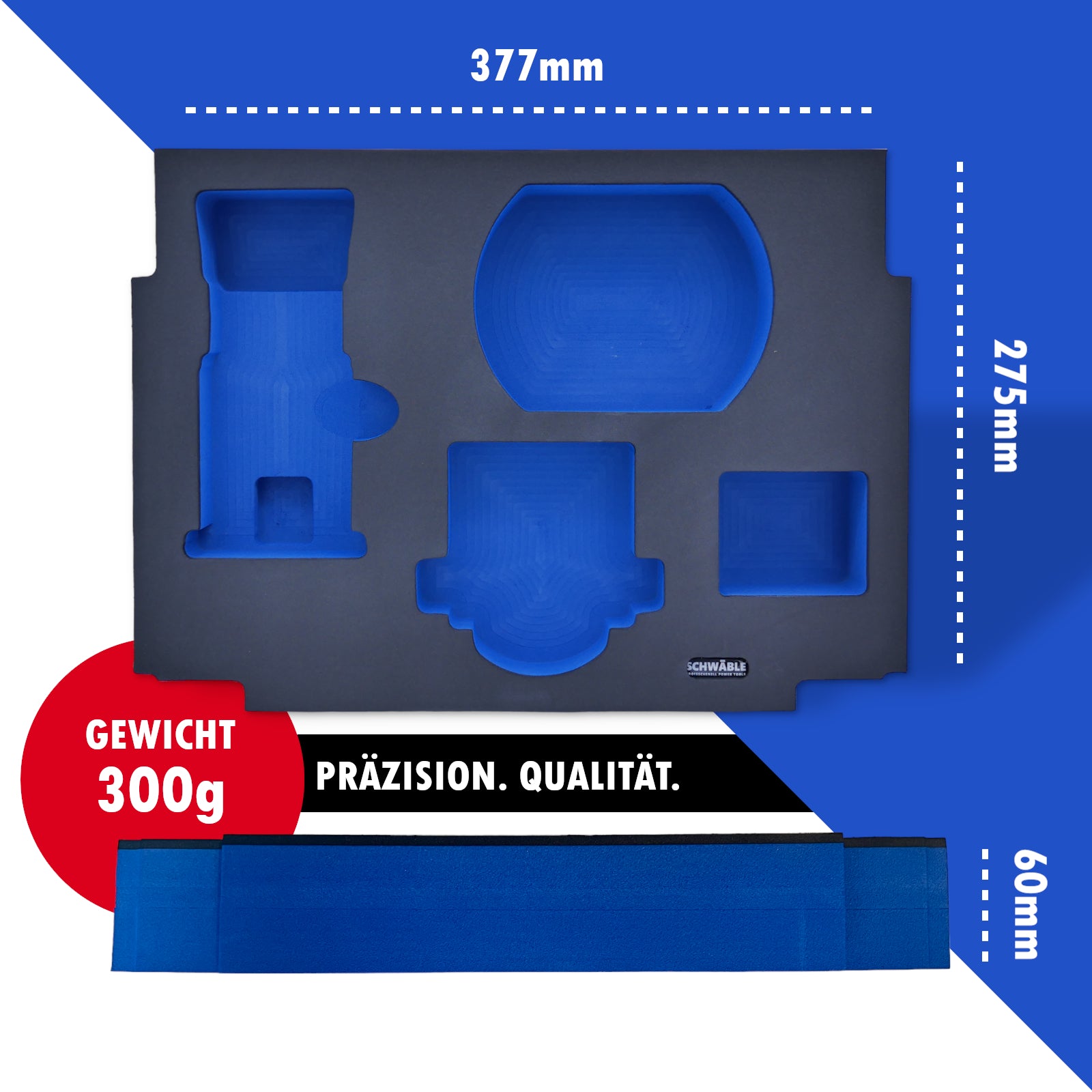 SCHWÄBLE® Schaumeinlage Schaumstoffeinlage für Makita Akku-Multifräse DRT50