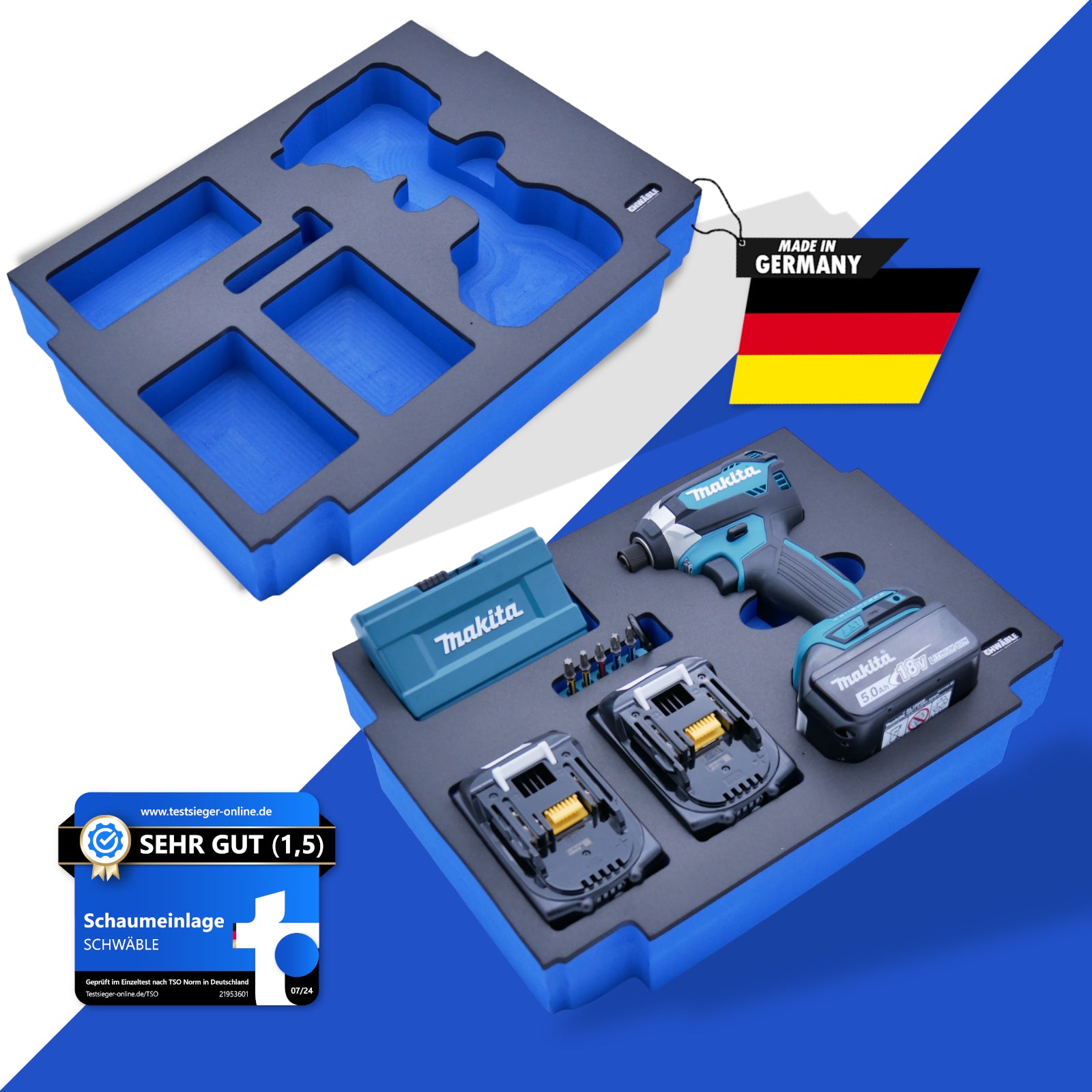SCHWÄBLE foam insert for Makita cordless impact wrench DTD153