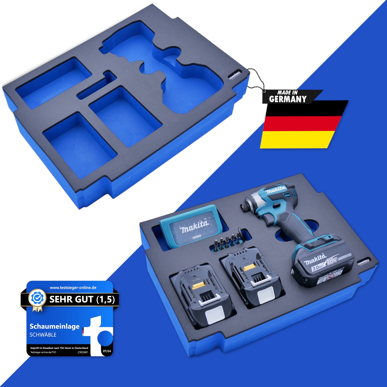 SCHWÄBLE Schaumeinlage Schaumstoffeinlage f. Makita Akku-Schlagschrauber DTD173