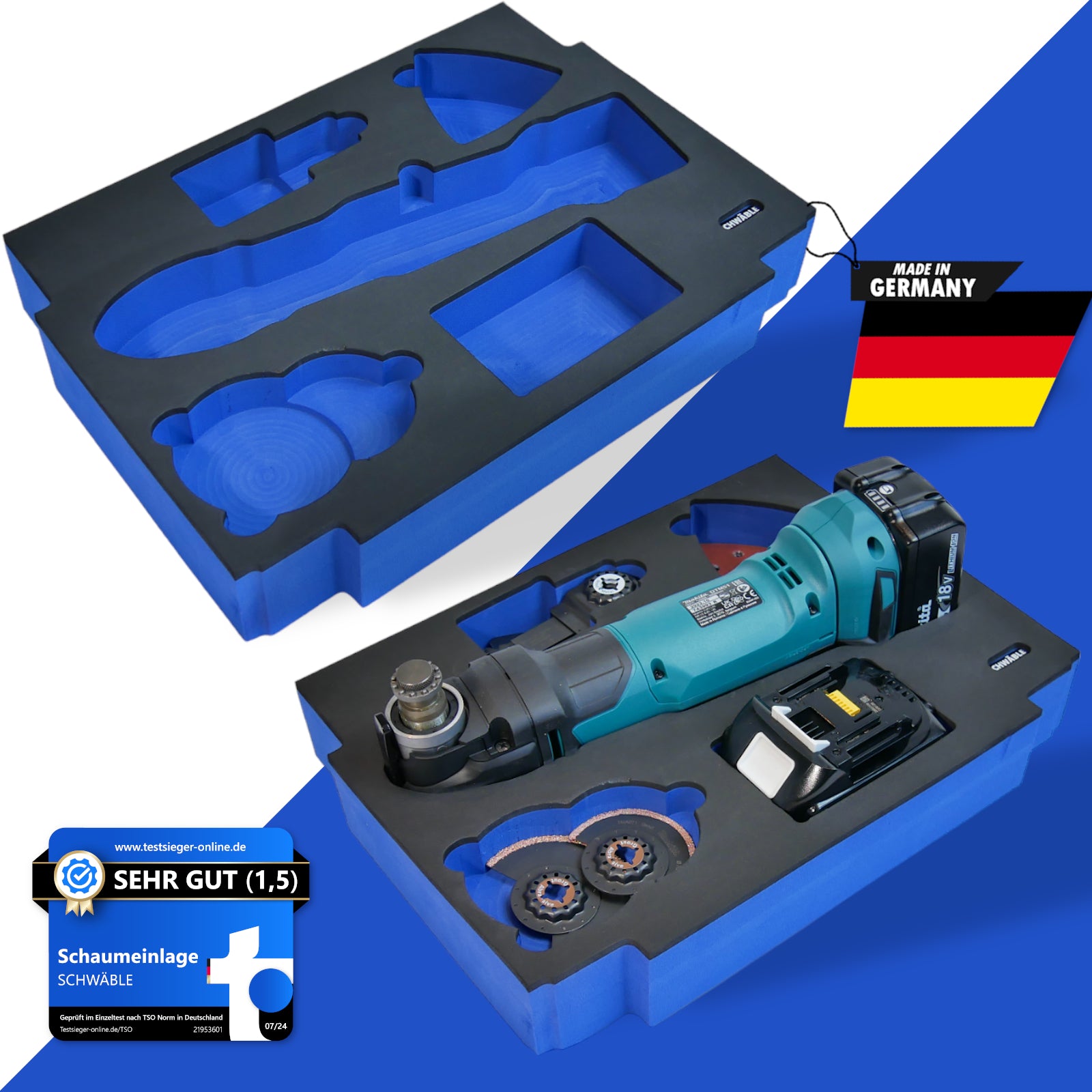 SCHWÄBLE® Schaumeinlage Schaumstoffeinlage für Makita Multitool DTM51