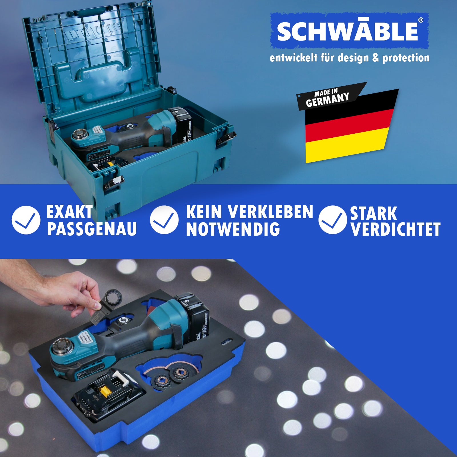 SCHWÄBLE® Schaumeinlage Schaumstoffeinlage für Makita Multitool DTM52